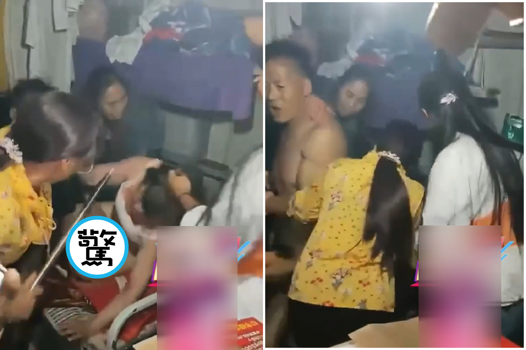 愛睡小三就讓一群大媽給你上！偷吃夫絕頂高潮之際，慘被正宮捉姦在床圍攻。（翻自《51吃瓜網》）