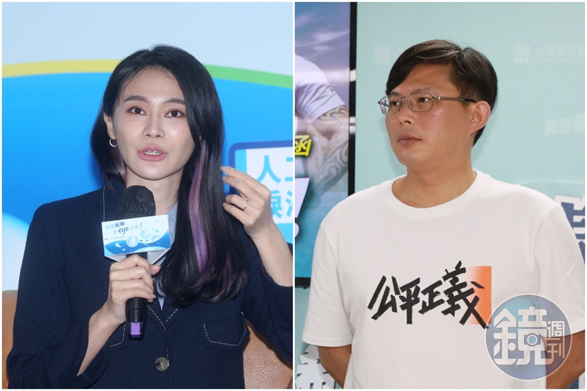 賴品妤（左圖）痛斥某媒體記者是騷擾慣犯，讓媒體人陳嘉宏想到11年前的黃國昌（右圖）。（合成圖，本刊資料照）
