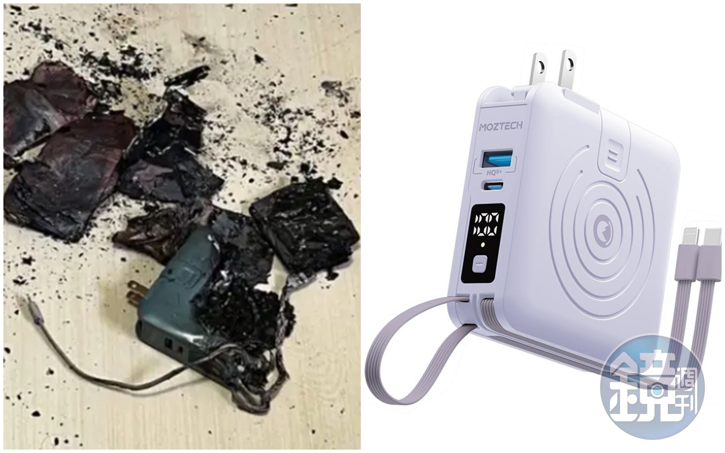 墨子科技推出的行動電源近日發生爆炸意外，為避免消費者之使用疑慮，產品規格處之序列號202211、 202212的行動電源將會派車收回。（翻攝自Dcard論壇／墨子科技臉書）