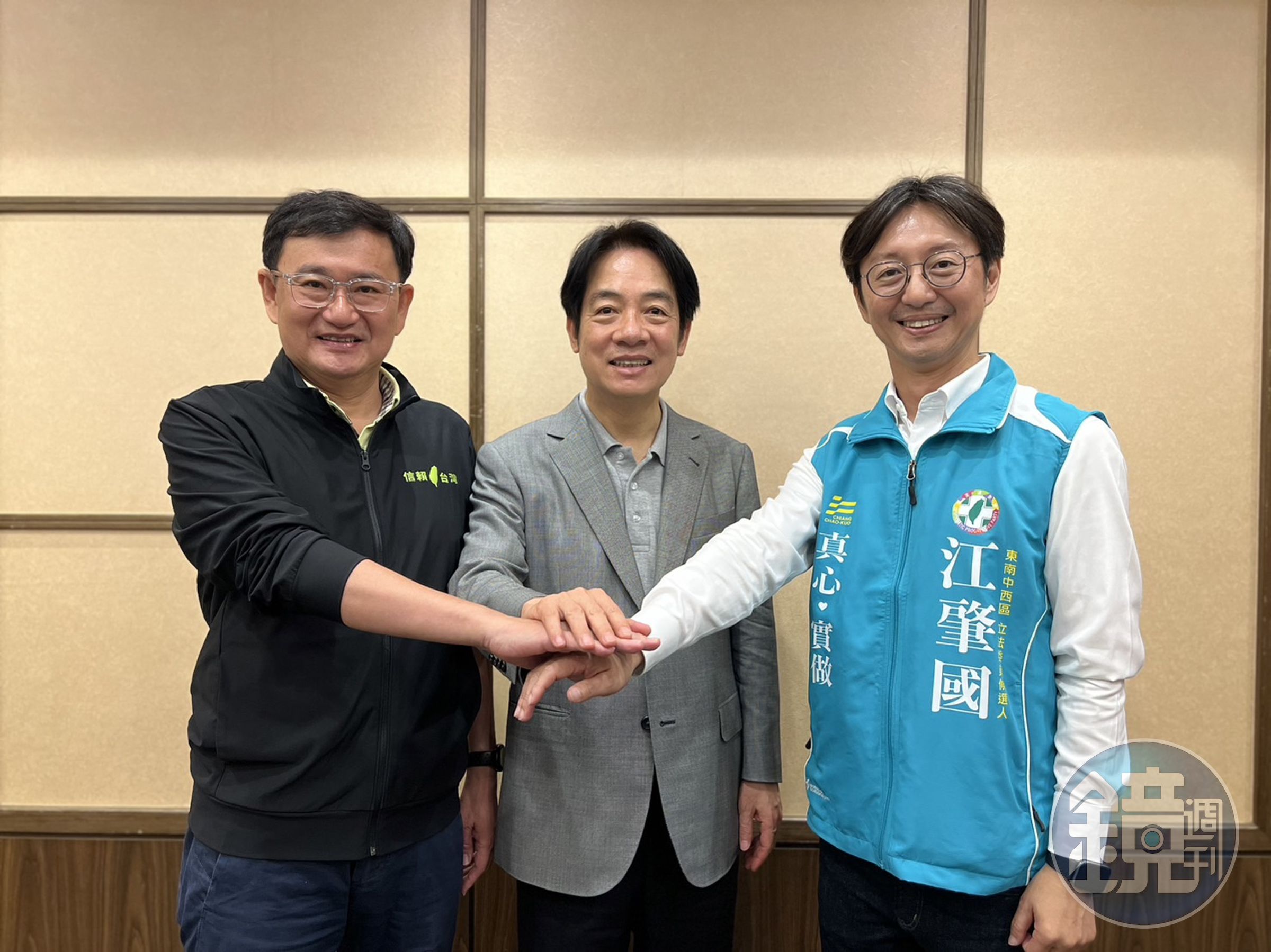 賴清德領軍參與江肇國競選團隊誓師大會。(江肇國服務處提供)