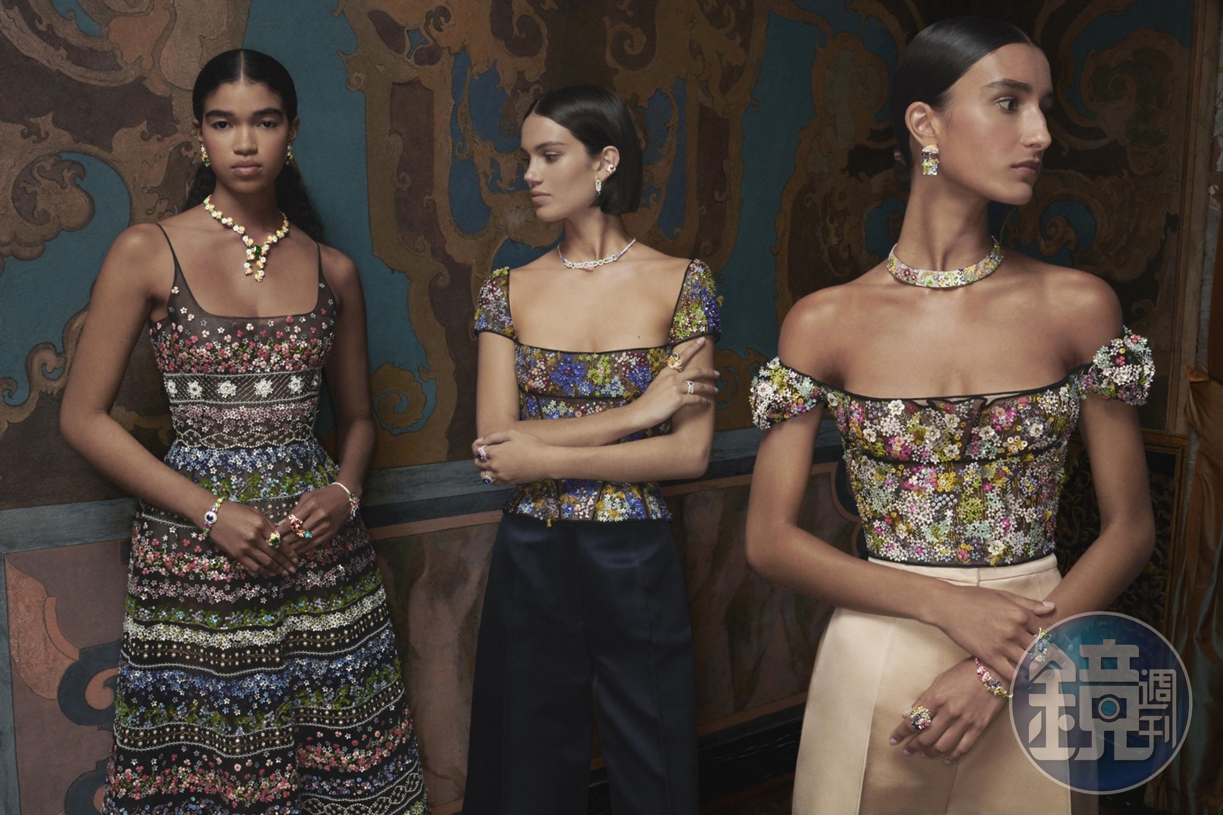以高級訂製服起家的Dior，以高級訂製服為靈感打造Les Jardins de la Couture系列珠寶。（Dior提供）