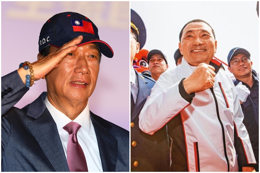 郭台銘（左）今宣布獨立參選2024總統，侯友宜（右）第一時間反應曝光。（右圖本刊資料照）