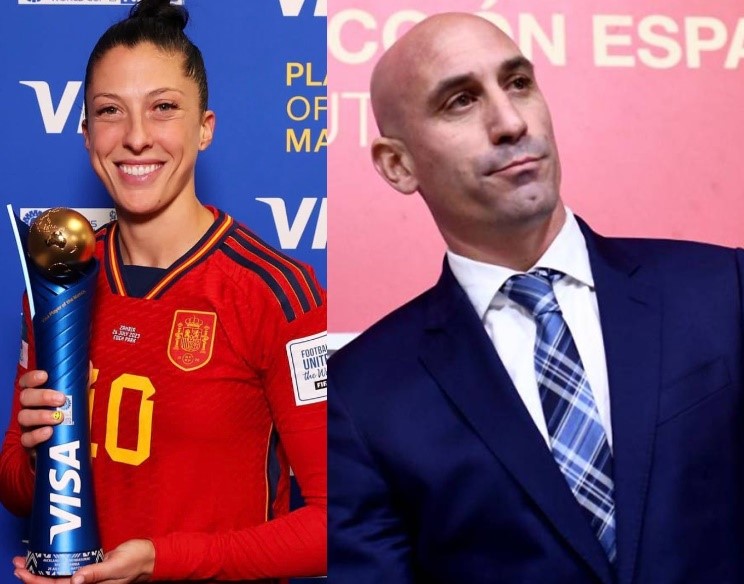 盧比亞雷斯（右，翻攝臉書）在頒獎典禮上嘴對嘴親吻艾爾莫索（左，翻攝推特），引發軒然大波。