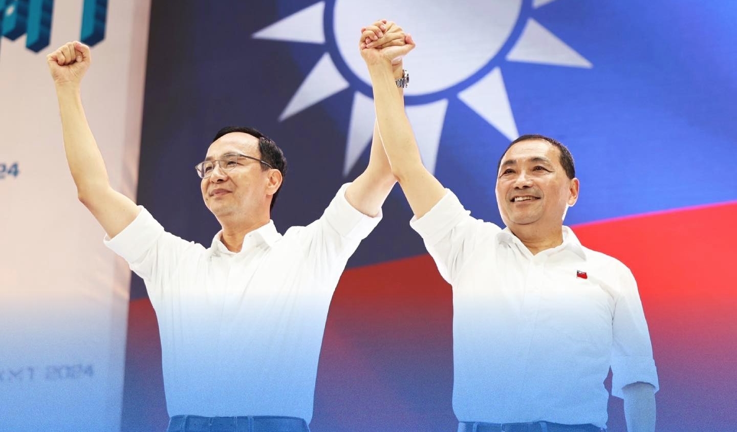 郭台銘昨上午宣布投入選戰後，朱立倫昨下午就發出與侯友宜合照，堅定不換侯立意明顯。（翻攝自臉書＠朱立倫）