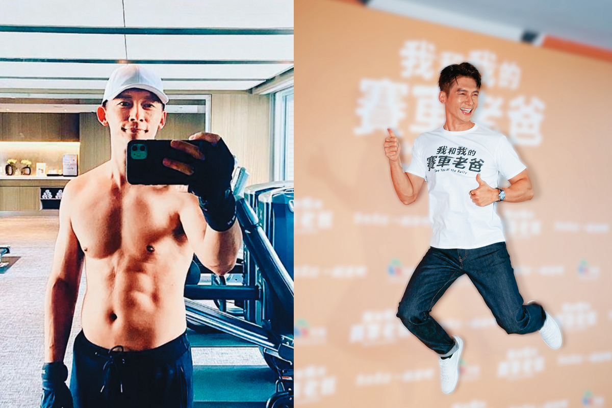 45歲的温昇豪不只精實，還是活蹦亂跳一條龍，好羨慕。（立馬吞溫「生蠔」）（左圖翻攝自温昇豪IG）