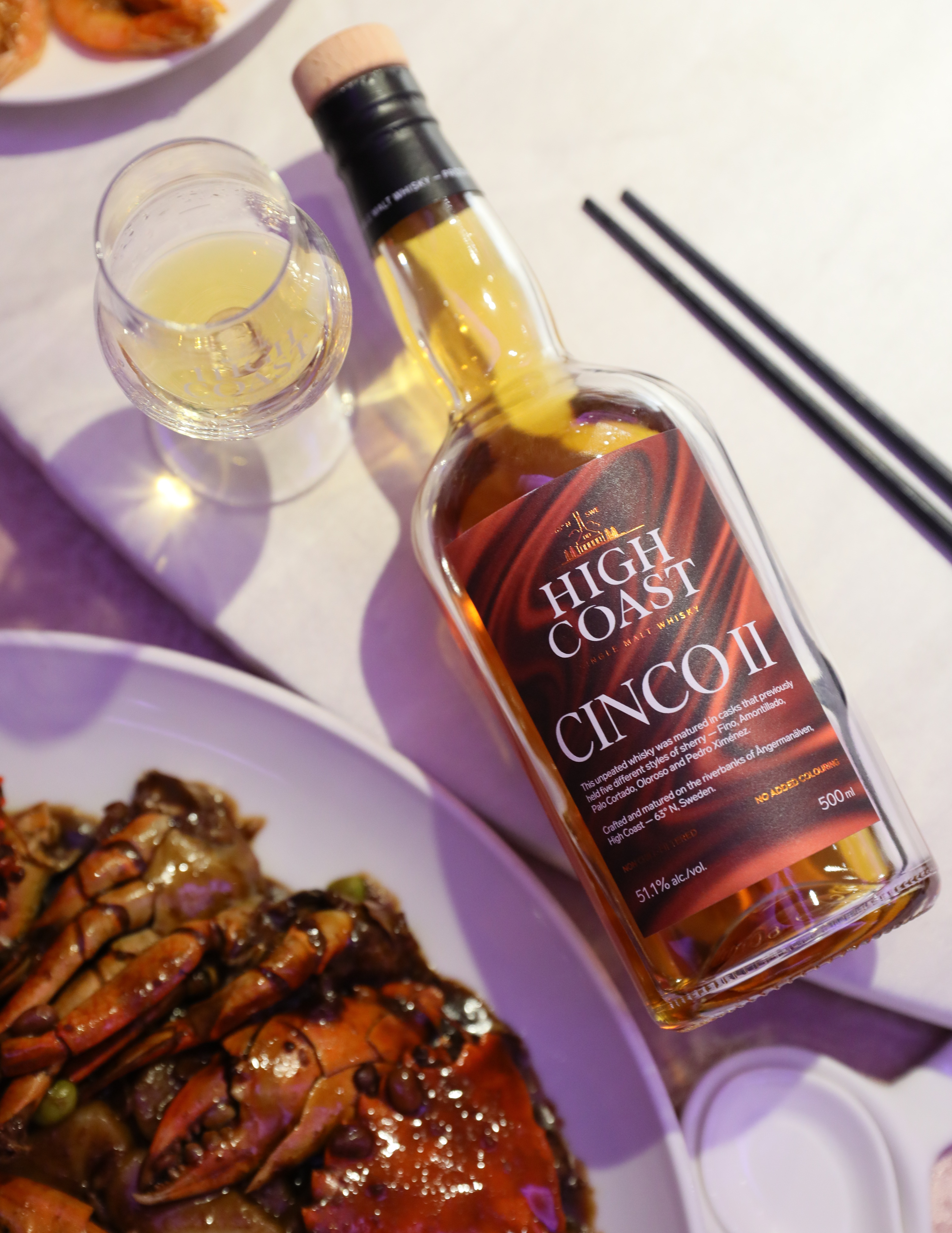「舞雪莉。貳」（CINCO Ⅱ）適合搭配甜口的中菜，能提升彼此風味。