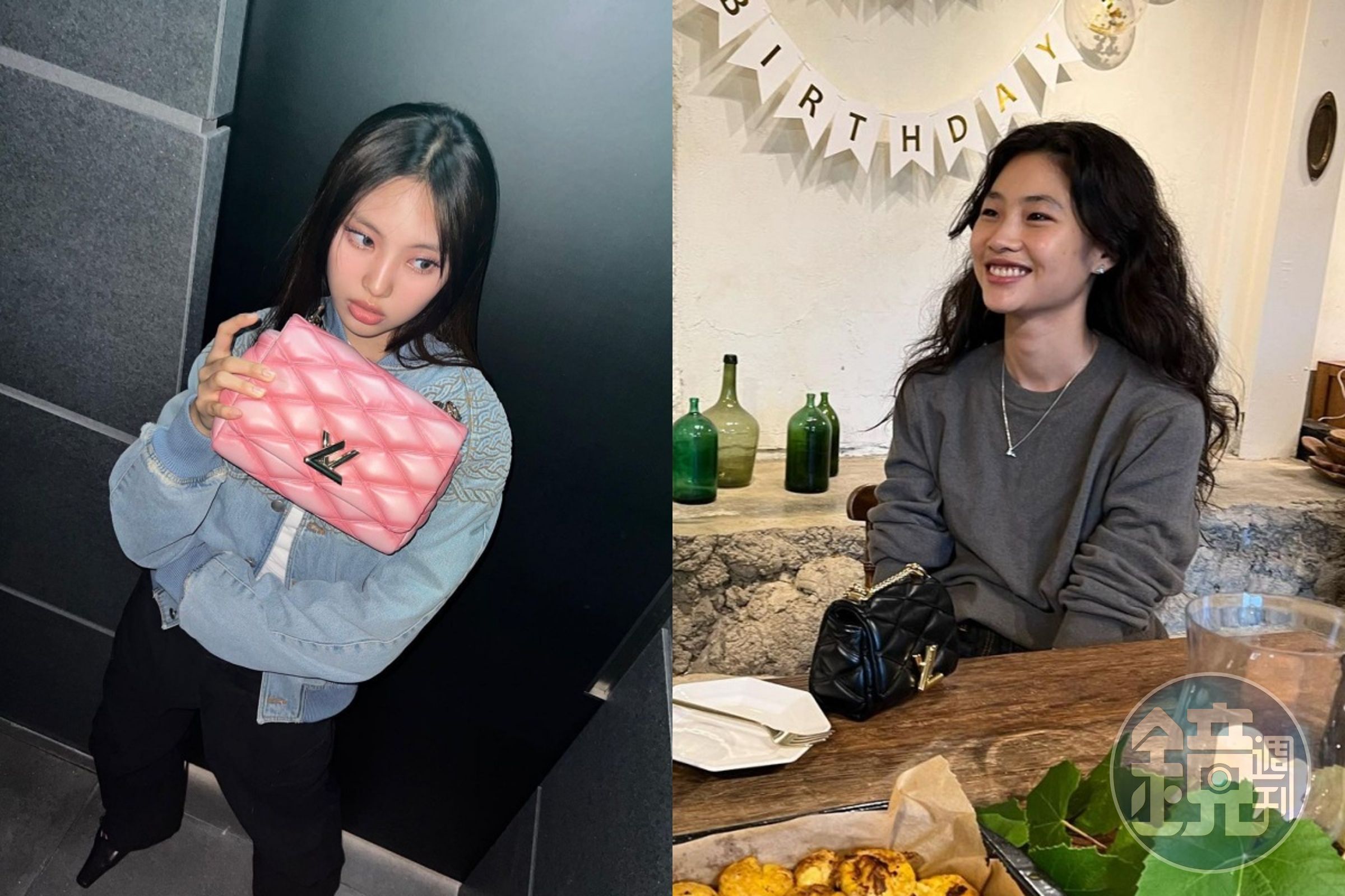 (左起)女團NewJeans成員Hyein、韓國女星鄭浩妍早已搶先曬包。(路易威登提供)