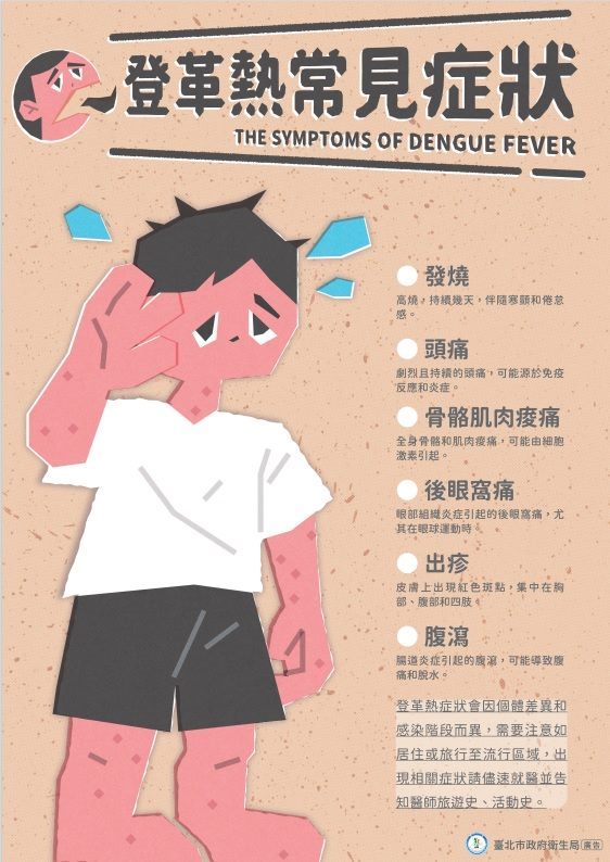 台北市衛生局提醒，若出現相關症狀應儘速就醫。（台北市衛生局提供）