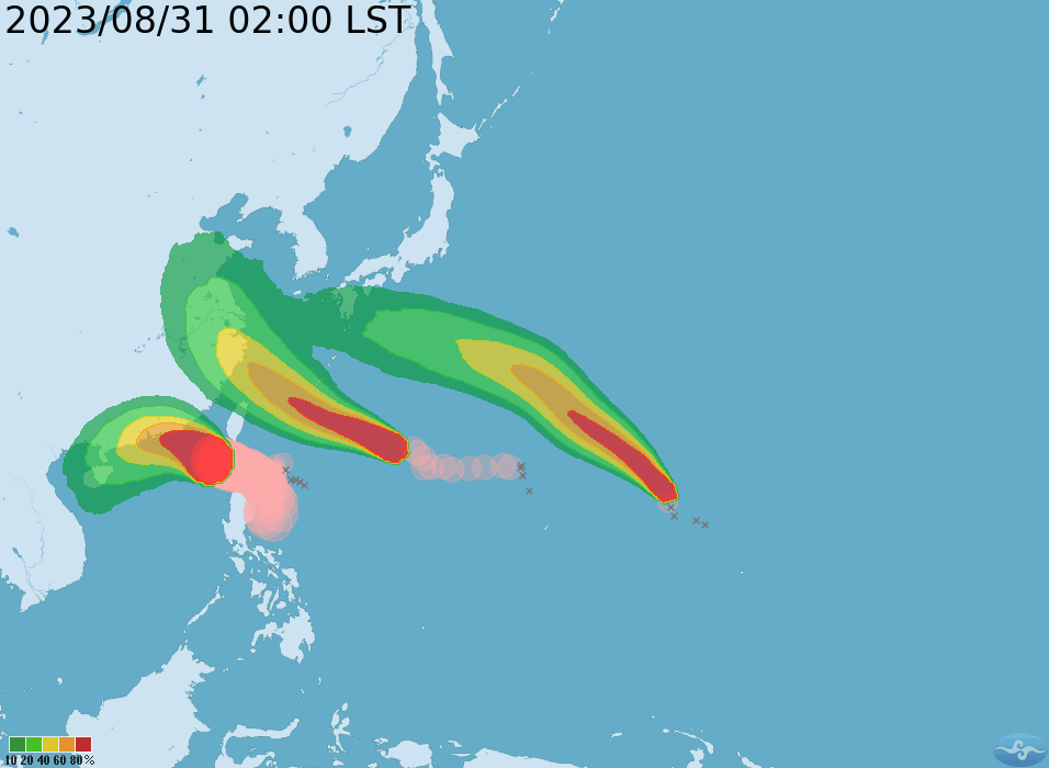 目前海上共有3個颱風，最新生成的為輕颱「鴻雁」。（氣象局提供）