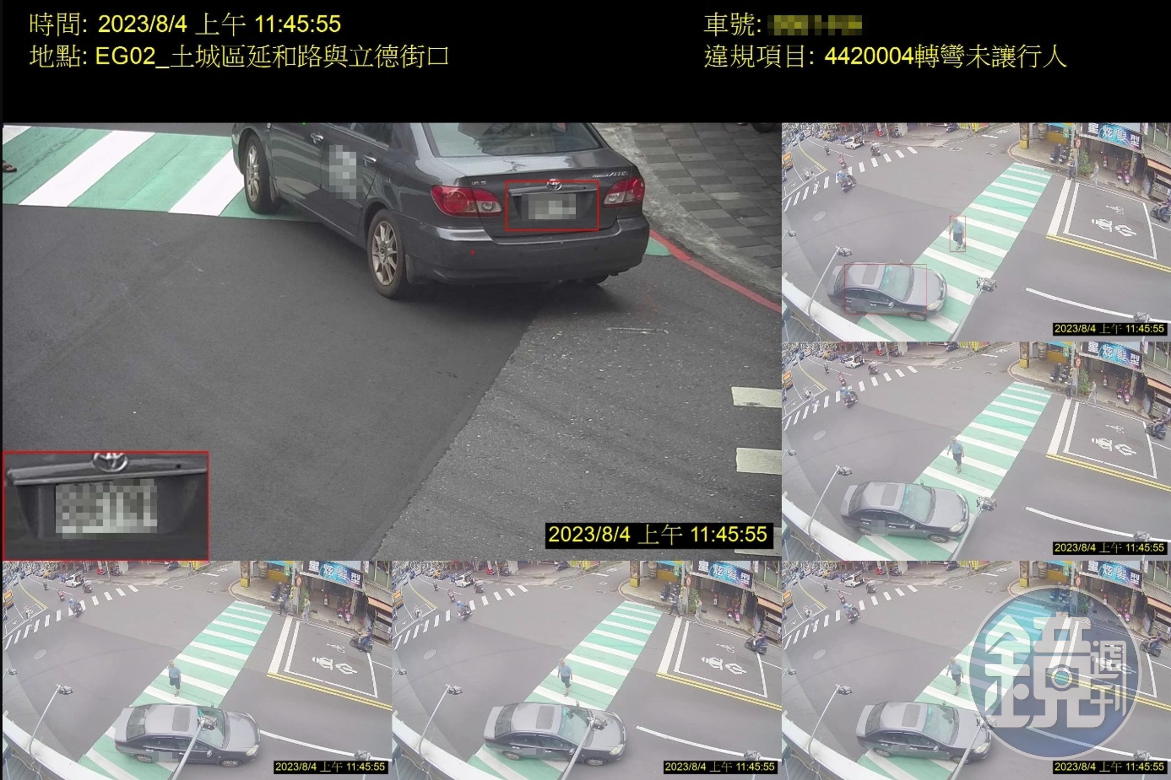 土城區安和國小周邊通學路徑,立德路與延和路口增設「車不讓人」科技執法。(新北交通局提供)
