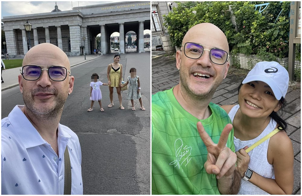 吳鳳最近帶著妻小去歐洲旅遊。(翻攝吳鳳臉書)