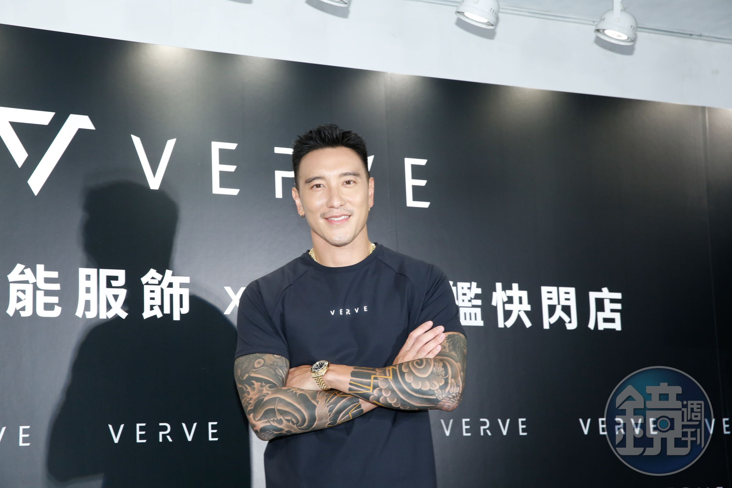 王陽明代言機能服飾，這是他爆婚姻亮紅燈後首度公開露面。