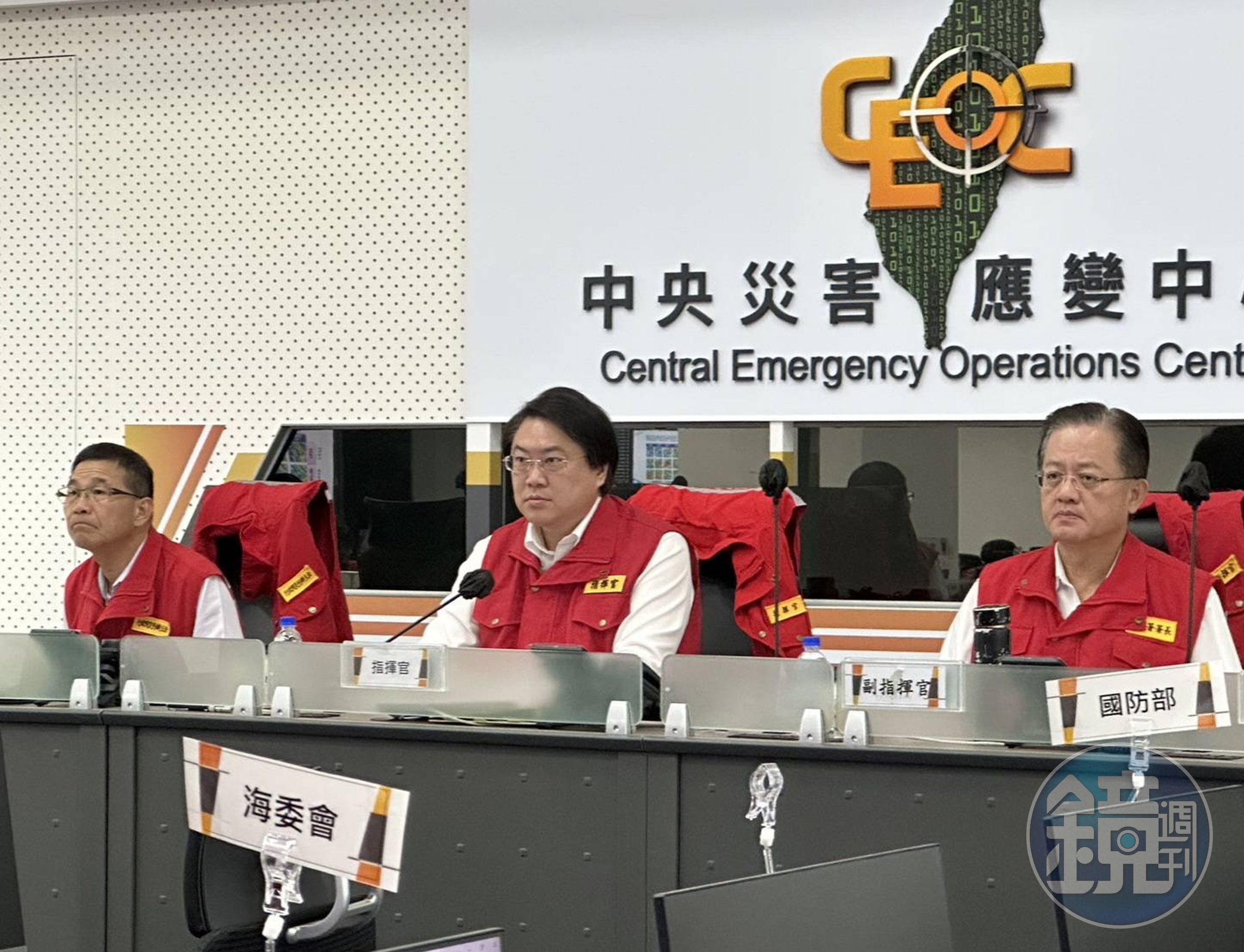 海葵恐成為4年來首個登陸的颱風，內政部長林右昌呼籲全國做好防颱準備。（消防署提供）