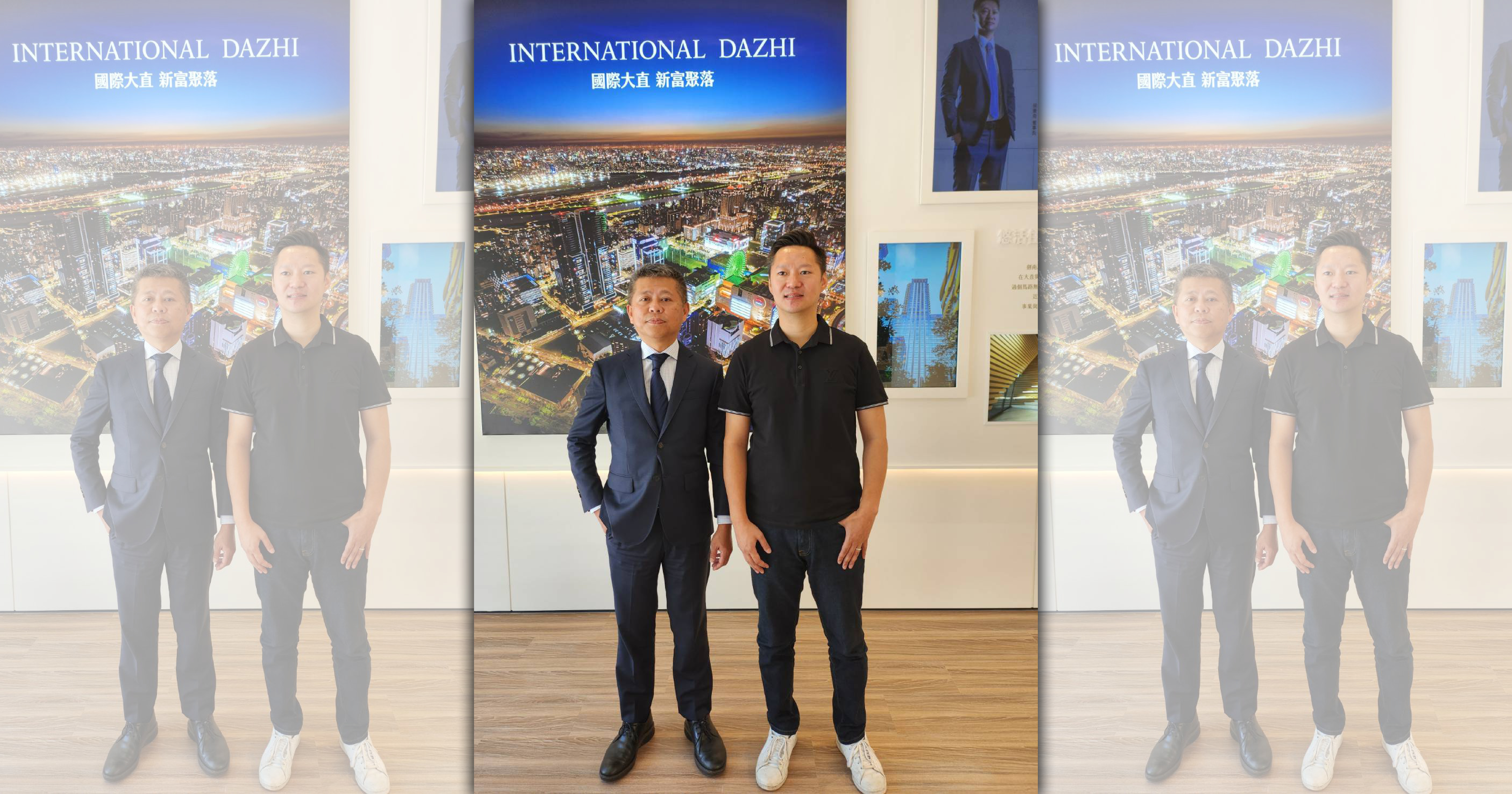 漢來集團二代侯秉奇（右）與具有30多年地產實務的李宗達（左）共同創立鴻基建設機構，在大直區推出罕見的小坪數豪宅「大直稙光」。