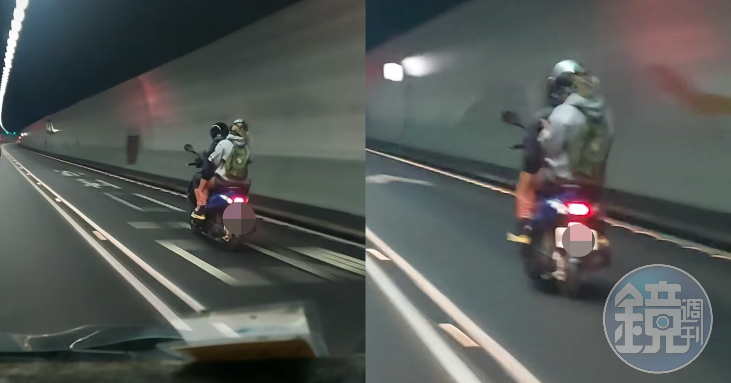 英國男子騎機車上國道5號，一路騎進雪山隧道。（翻攝自宜蘭知識+臉書）