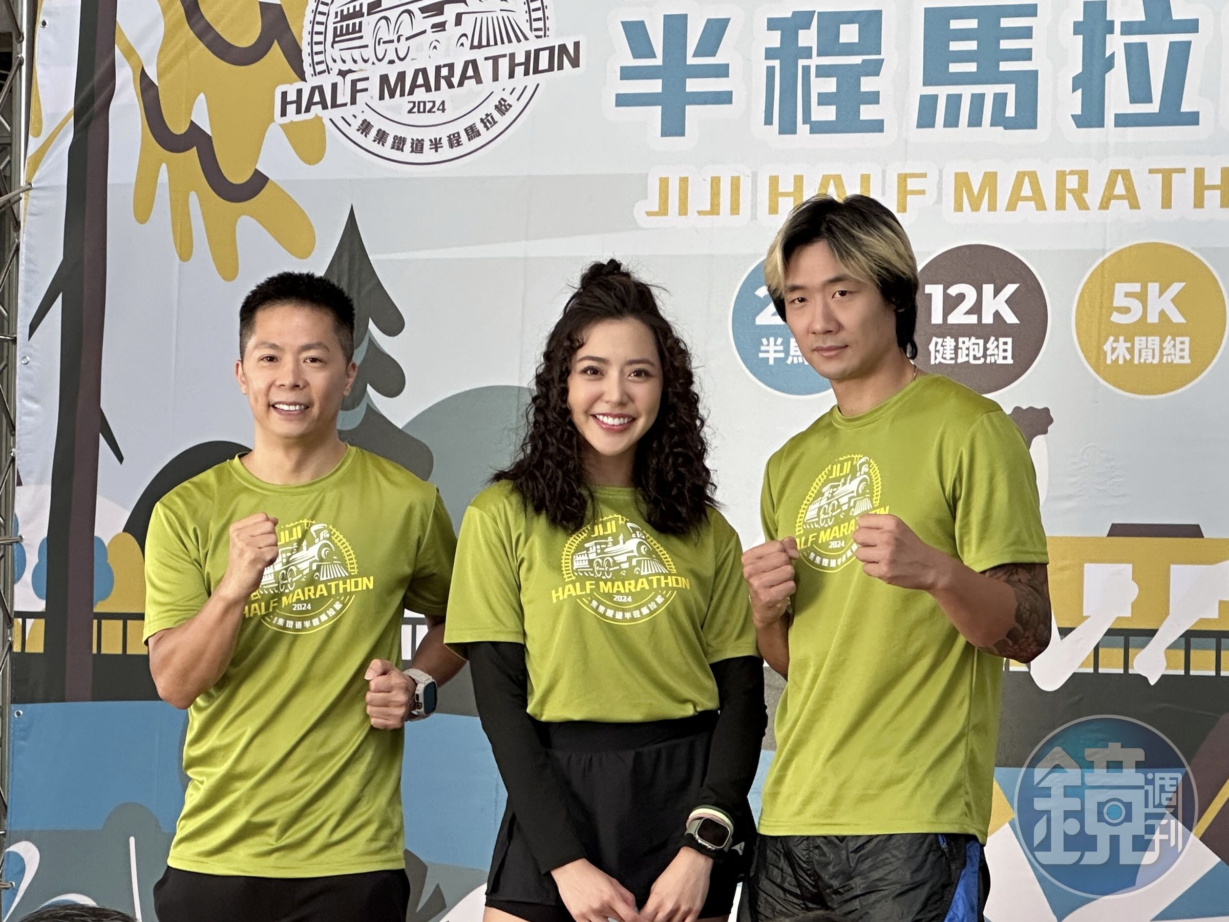 林義傑（左起）、宋城希、張景雄為了活動現身集集。（齊石傳播提供）