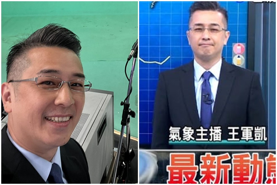 氣象主播王軍凱的颱風報導，意外引發爭議。（翻攝自王軍凱臉書）