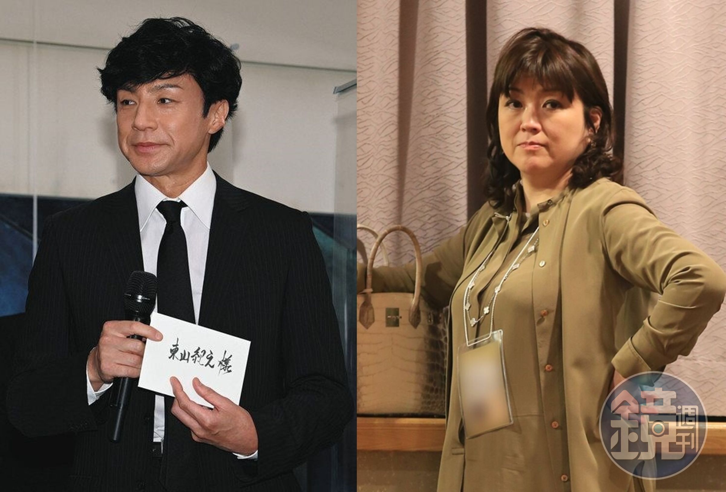 「傑尼斯」女社長藤島茱莉景子(右)即將退任,結束60年的家族經營,傳出仍由社內的藝人東山紀之接手性醜聞的爛攤。(翻攝網路)
