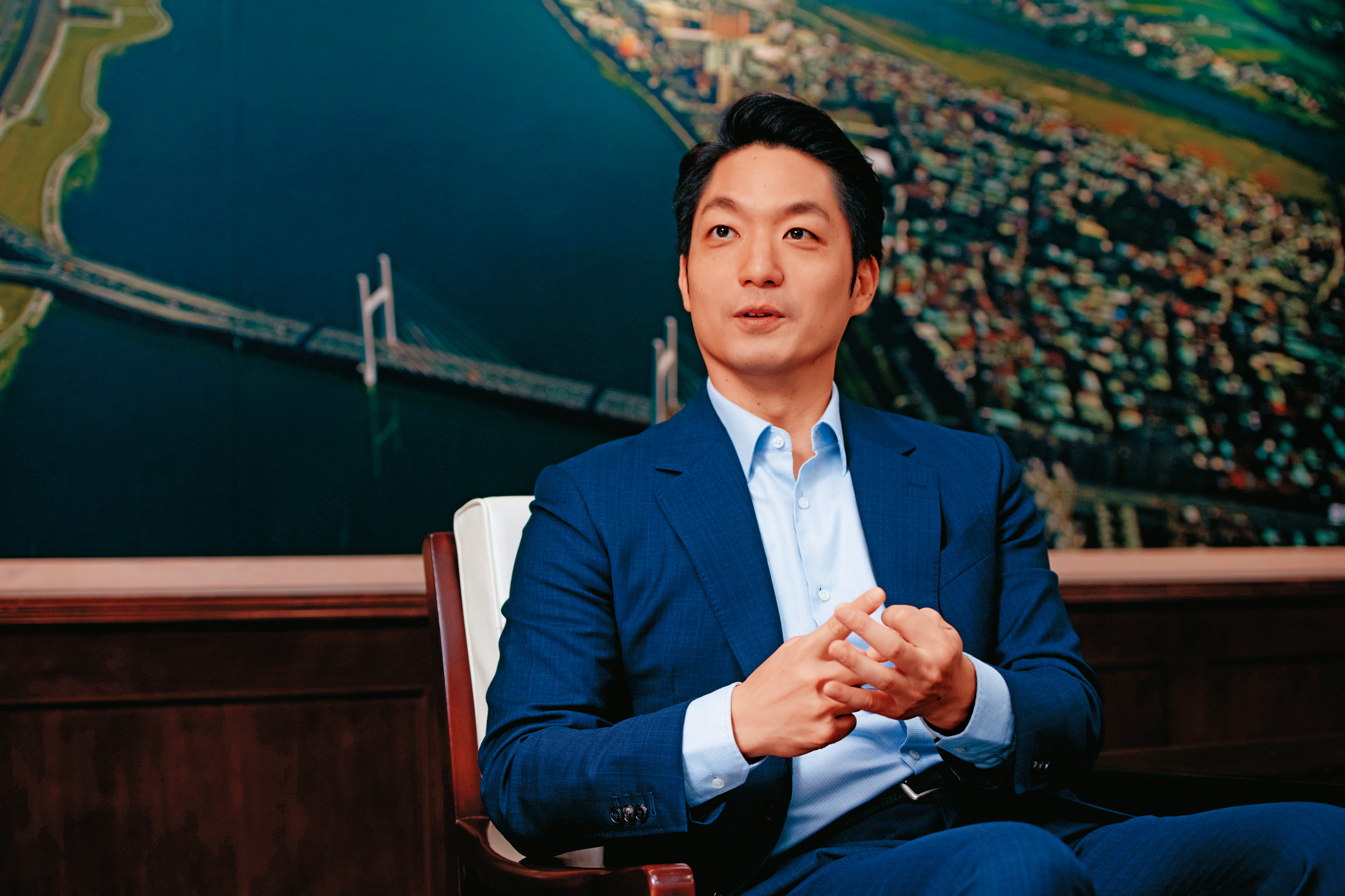 上海雙城論壇落幕，台北市長蔣萬安回台接受本刊專訪，深談此行感想。