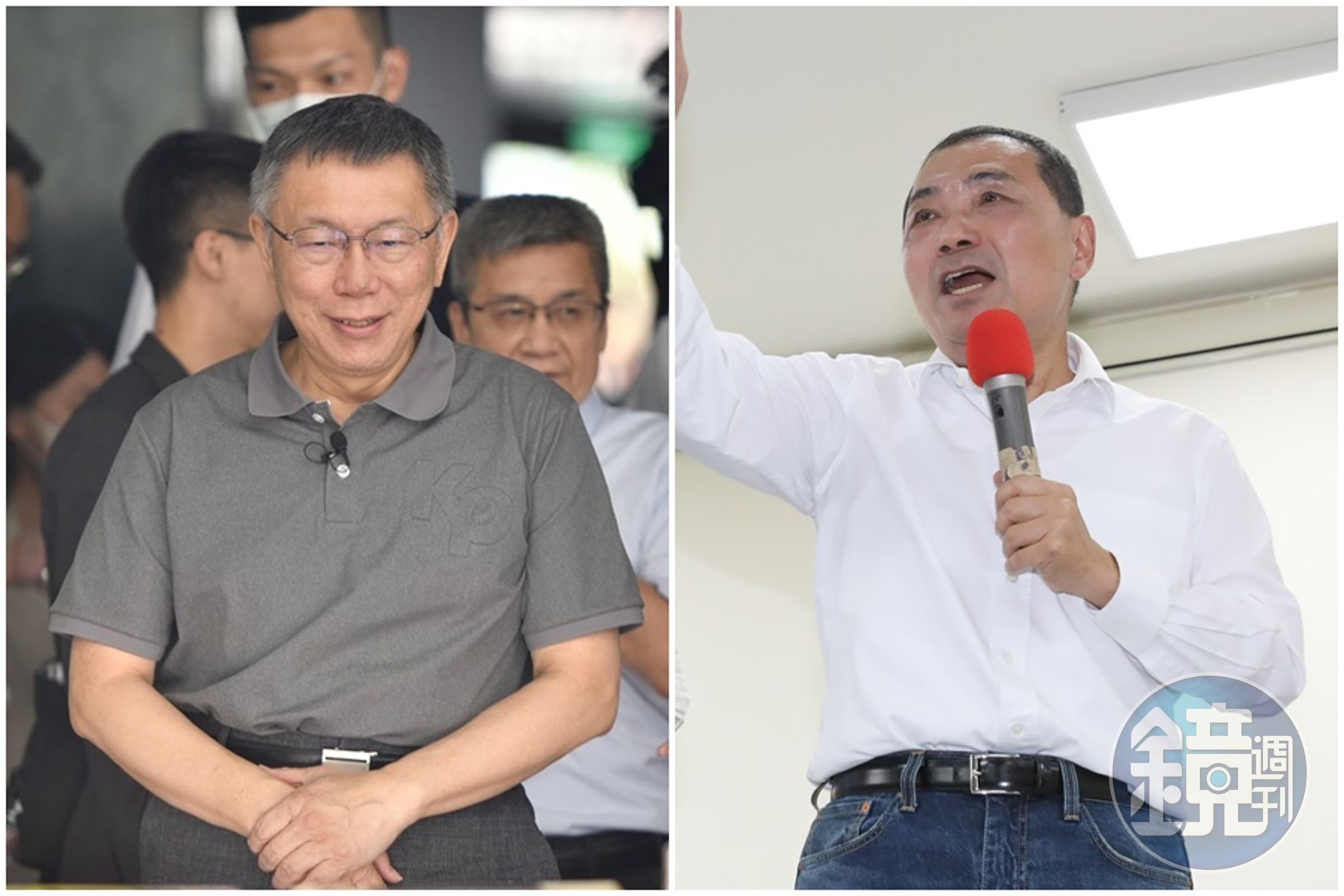 柯文哲(左)、侯友宜(右)先後拋出「65歲老人長者健保費全額補助」政見,鄭文燦今下午將與衛福部討論相關意見。(本刊資料照)