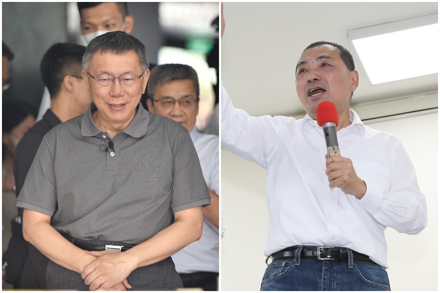 柯文哲（左）、侯友宜（右）先後拋出「65歲老人長者健保費全額補助」政見，鄭文燦今下午將與衛福部討論相關意見。（本刊資料照）