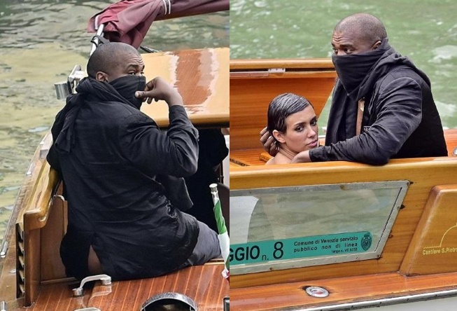 肯伊威斯特和妻子在威尼斯搭船時，一時「性」起，在光天化日下進行18禁活動。（翻攝自推特）