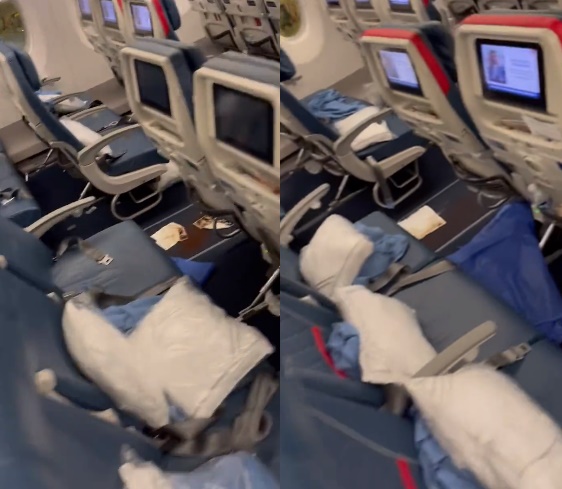 達美航空一架班機遭大量排泄物「攻擊」，不得不返航飛回原地。（翻攝推特@arbyswehavethe2）