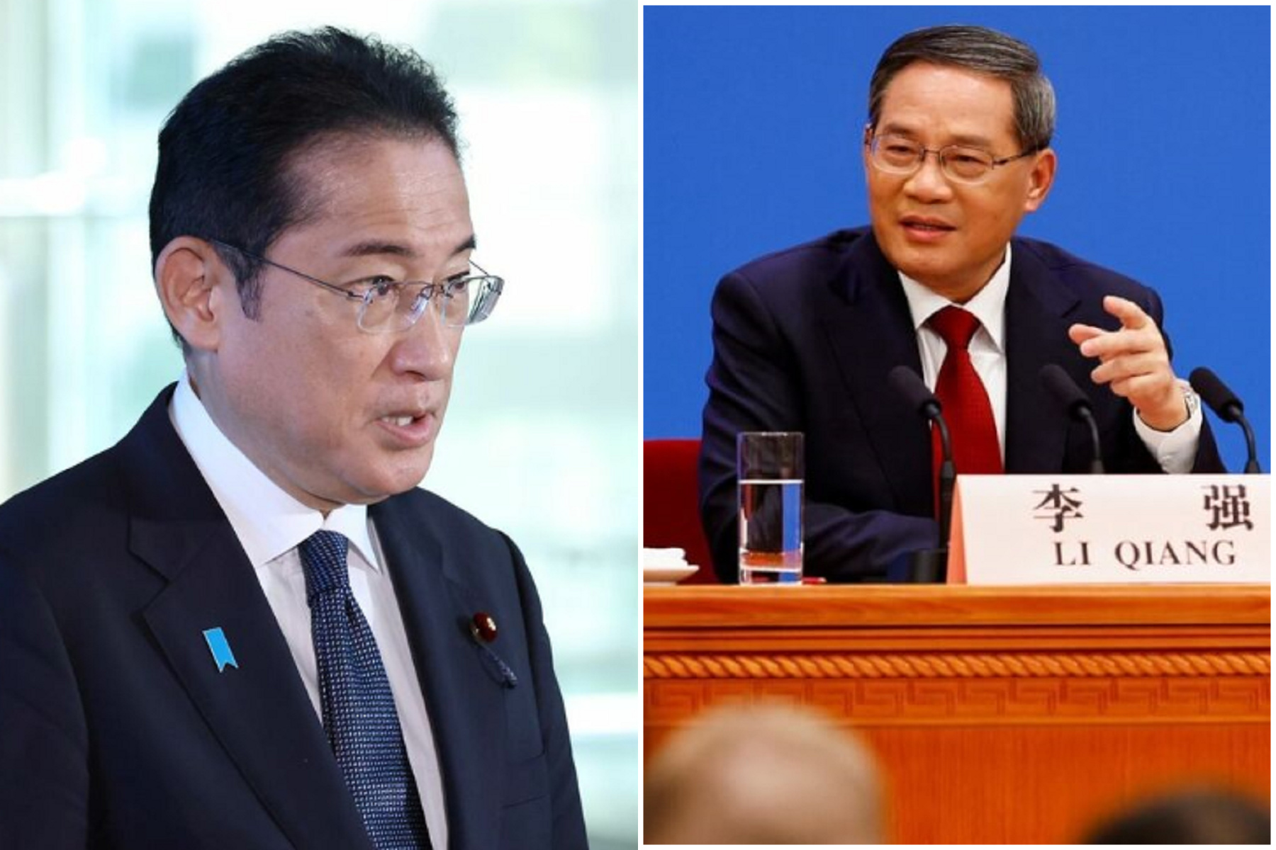 岸田與李強碰面！要求中國撤回日本海產禁令，北海道干貝依賴太多受害深。（翻自X平台）