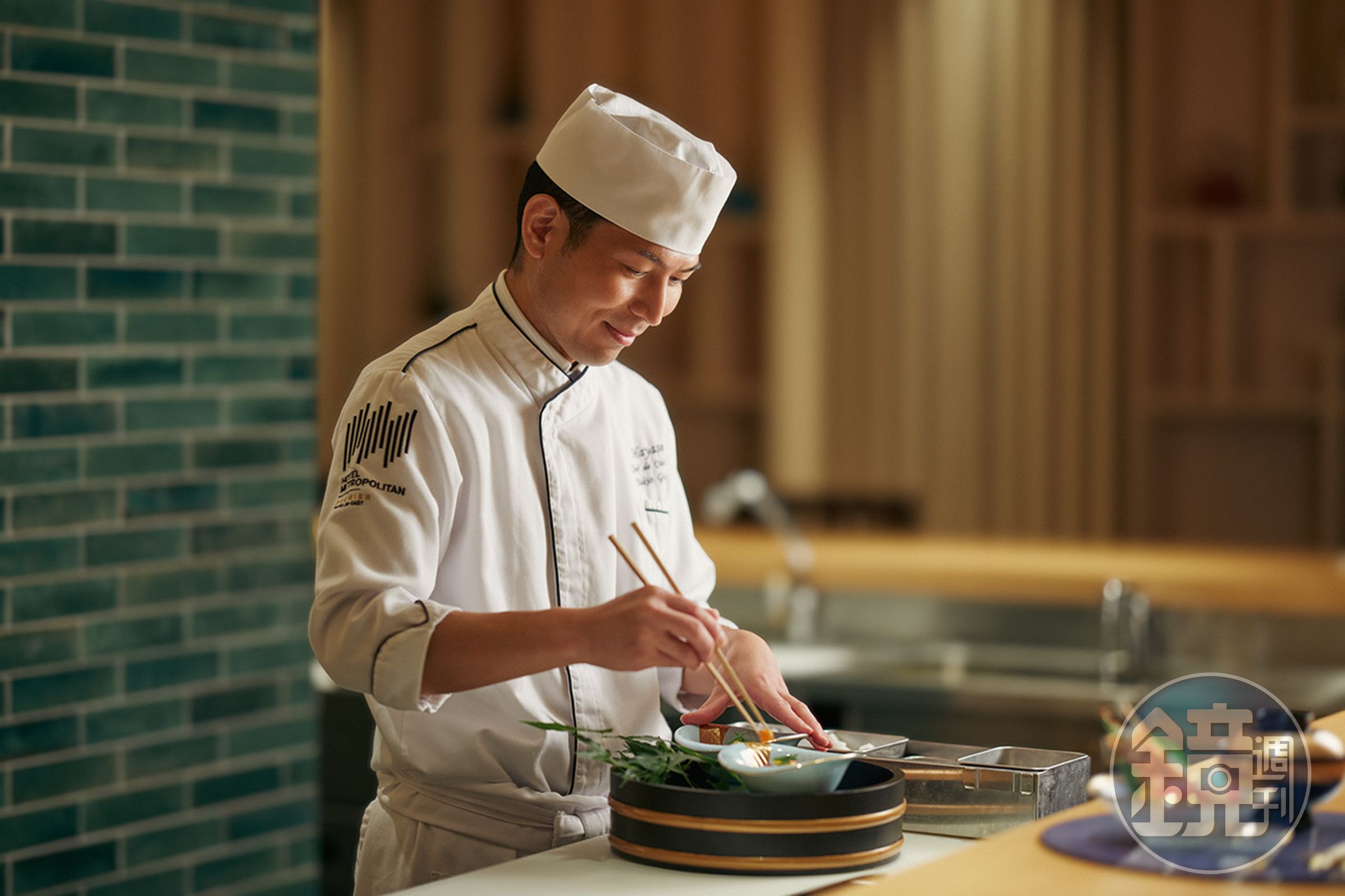 位在JR東日本大飯店台北B1的「HAYASE」日本料理餐廳由日籍料理長郡司行雄執掌,提供正統的懷石料理。(JR東日本大飯店台北提供)