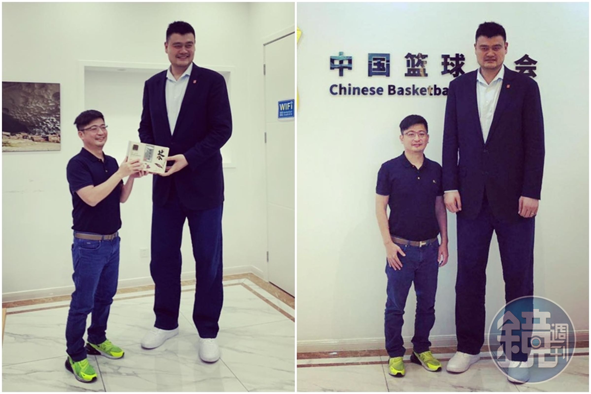 謝典林2019年曾和姚明同框合照。(翻攝自謝典林臉書)
