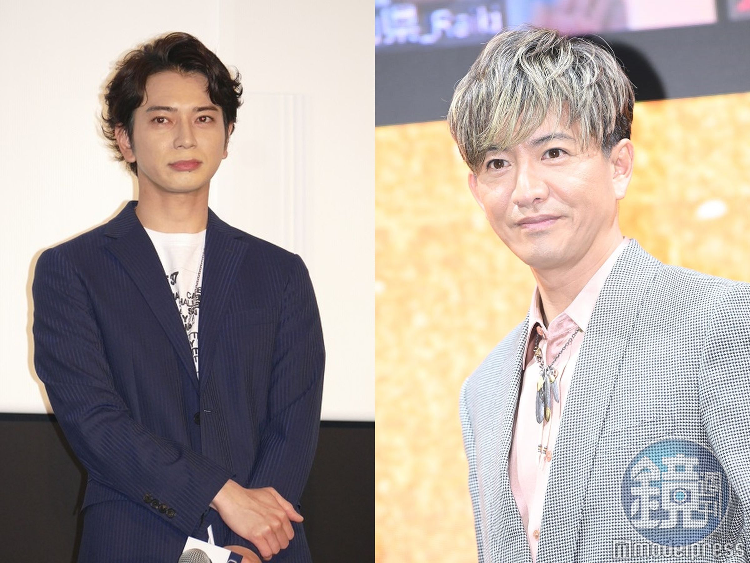 木村拓哉(右)雖然參加首謀會議,但他的去留仍是一大問題;此外東山紀之雖是社長熱門人選,但松本潤(左)也被點名。(翻攝網路)