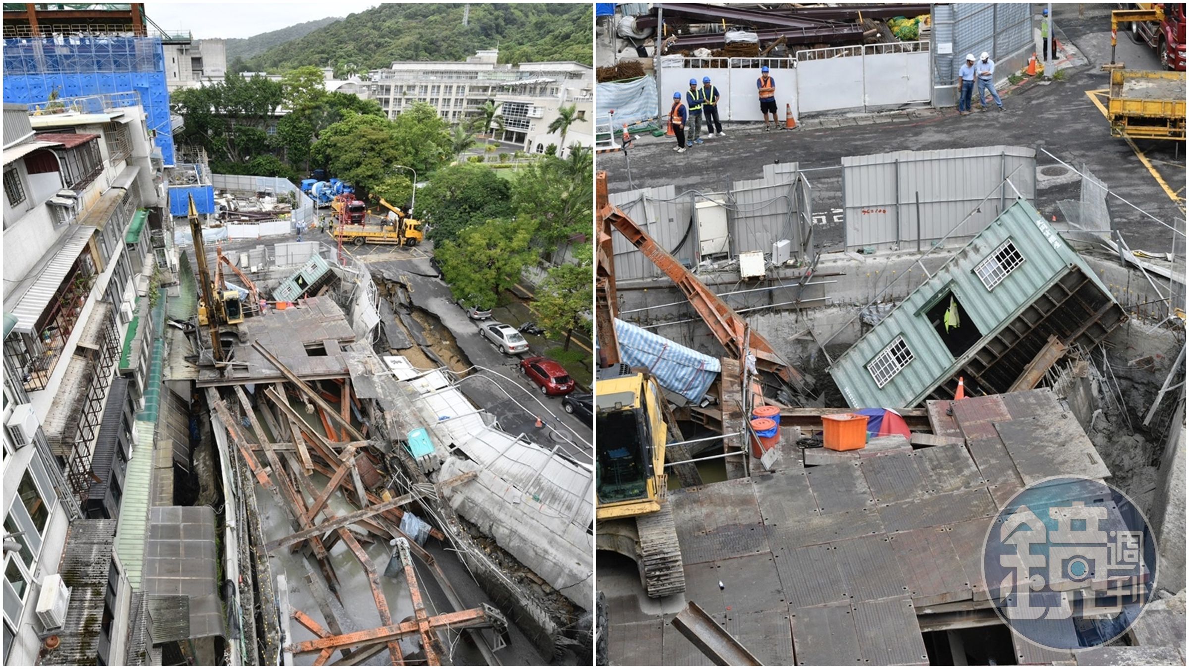 台北市中山區大直街94巷周邊昨晚發生民宅傾斜、下陷一事，被指是鄰近的基泰建設工地出包導致。