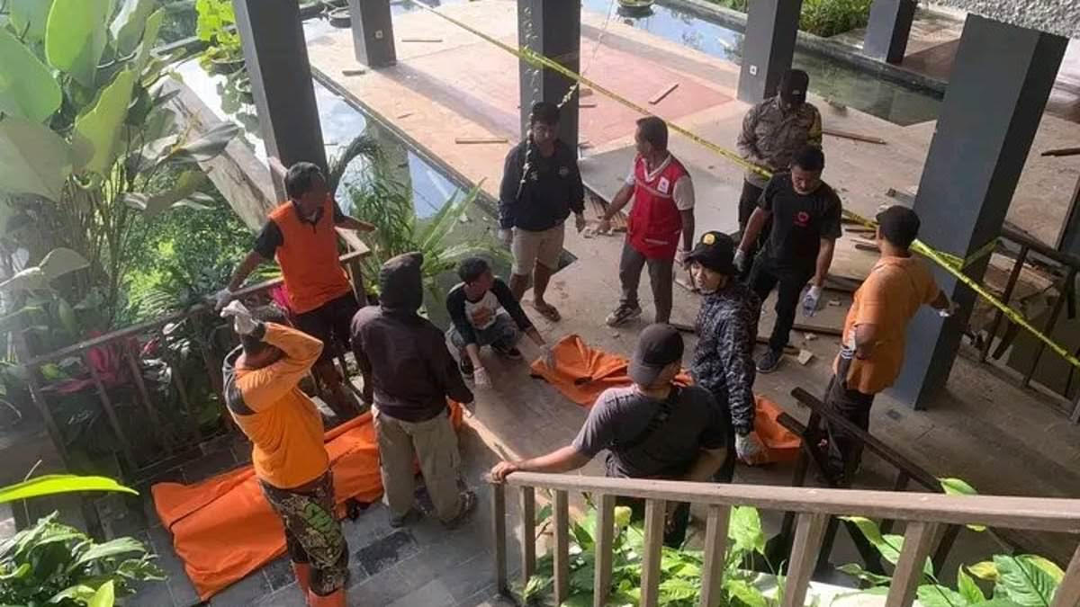 救護人員到場搶救,但有2名員工身形變形,當場慘死。(翻攝X@MailOnline)