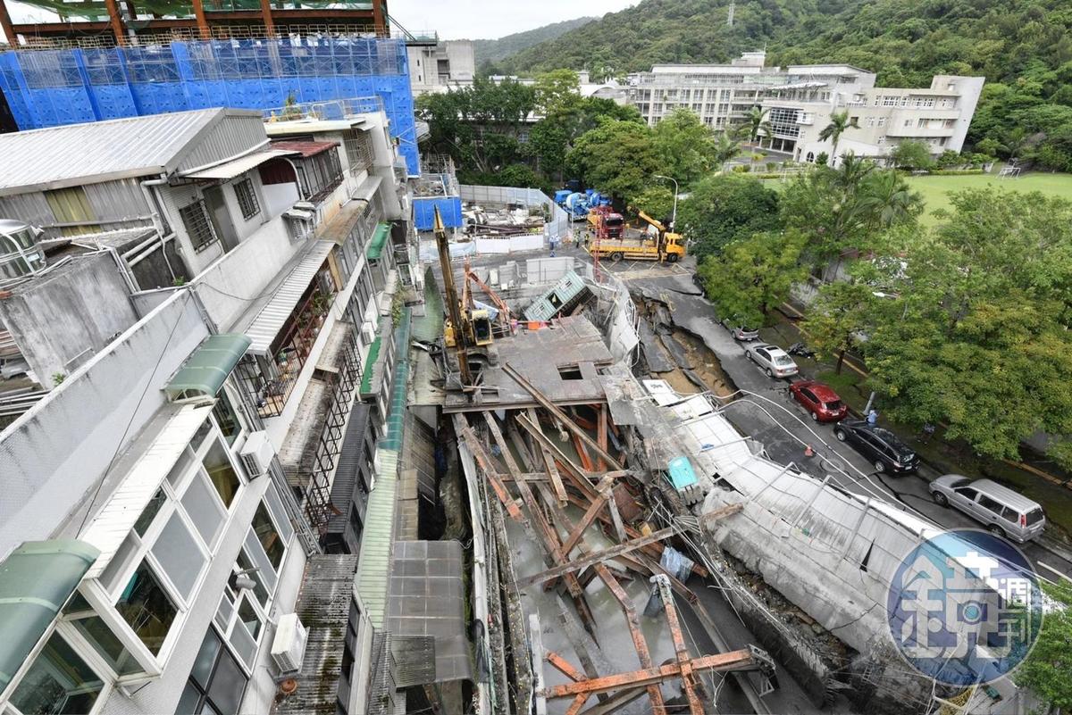 「基泰大直」建案施工不慎，害臨宅塌陷、傾斜。（本刊資料照）