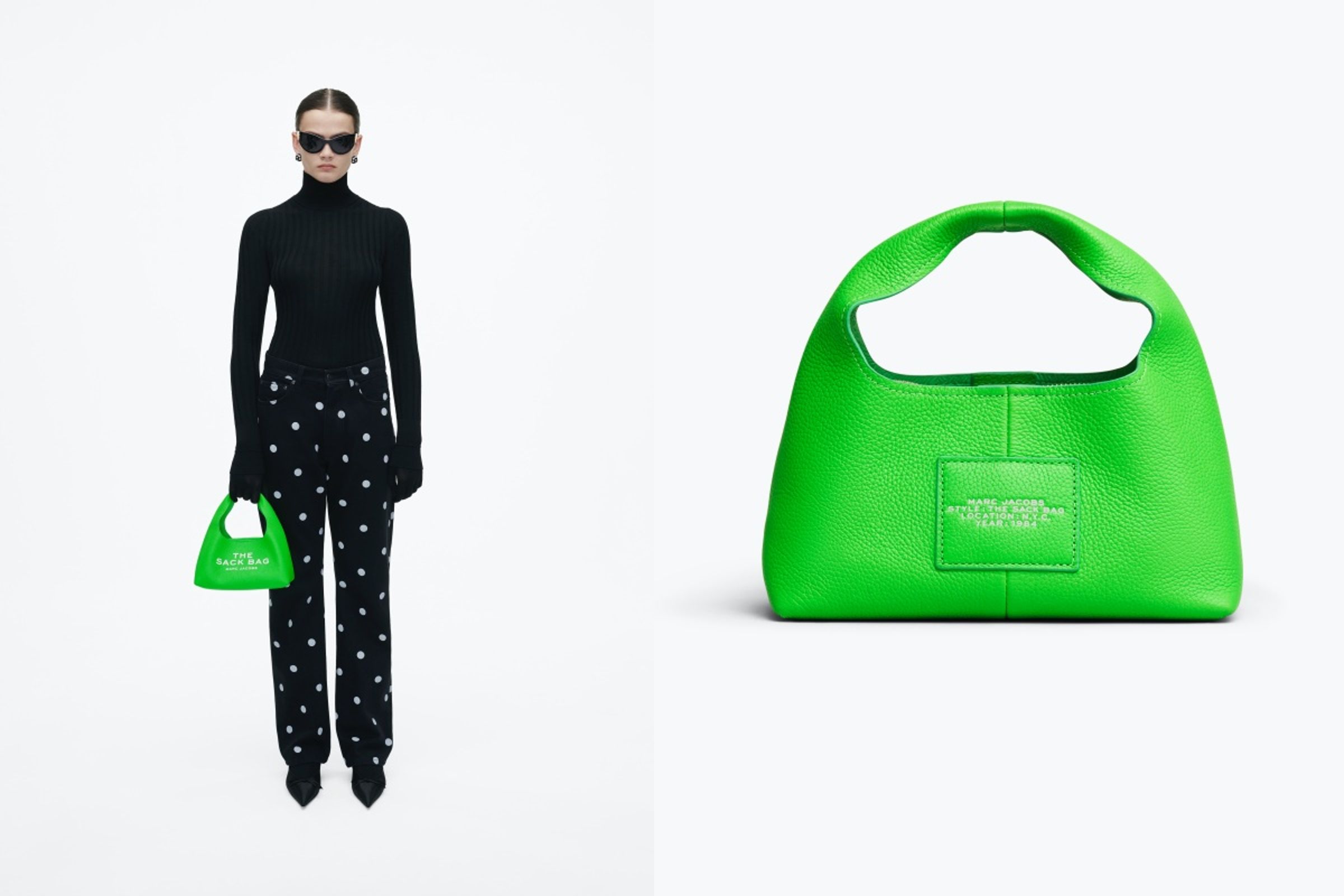 電光綠The Sack Bag。NT$15,900（俊思提供）