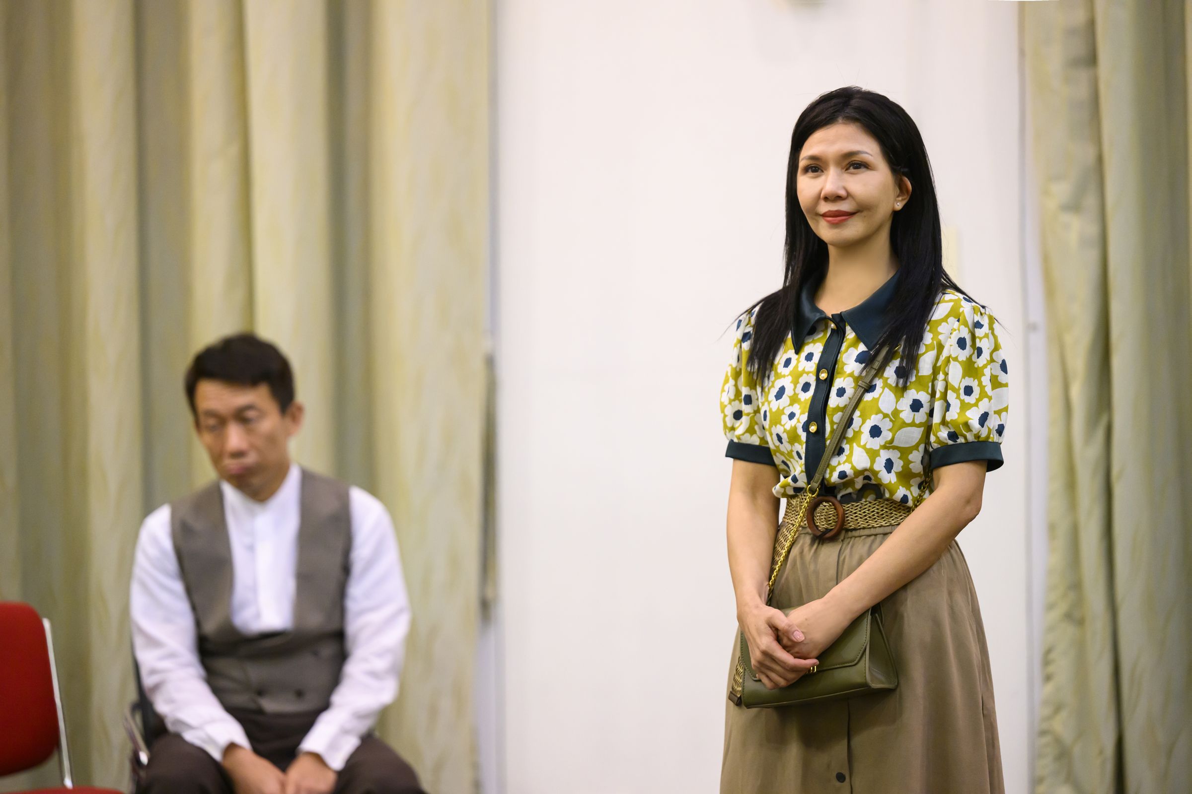 郭子乾、于子育在舞台劇《謝謝大家收看》當中有精彩對手戲。（金星文創提供）