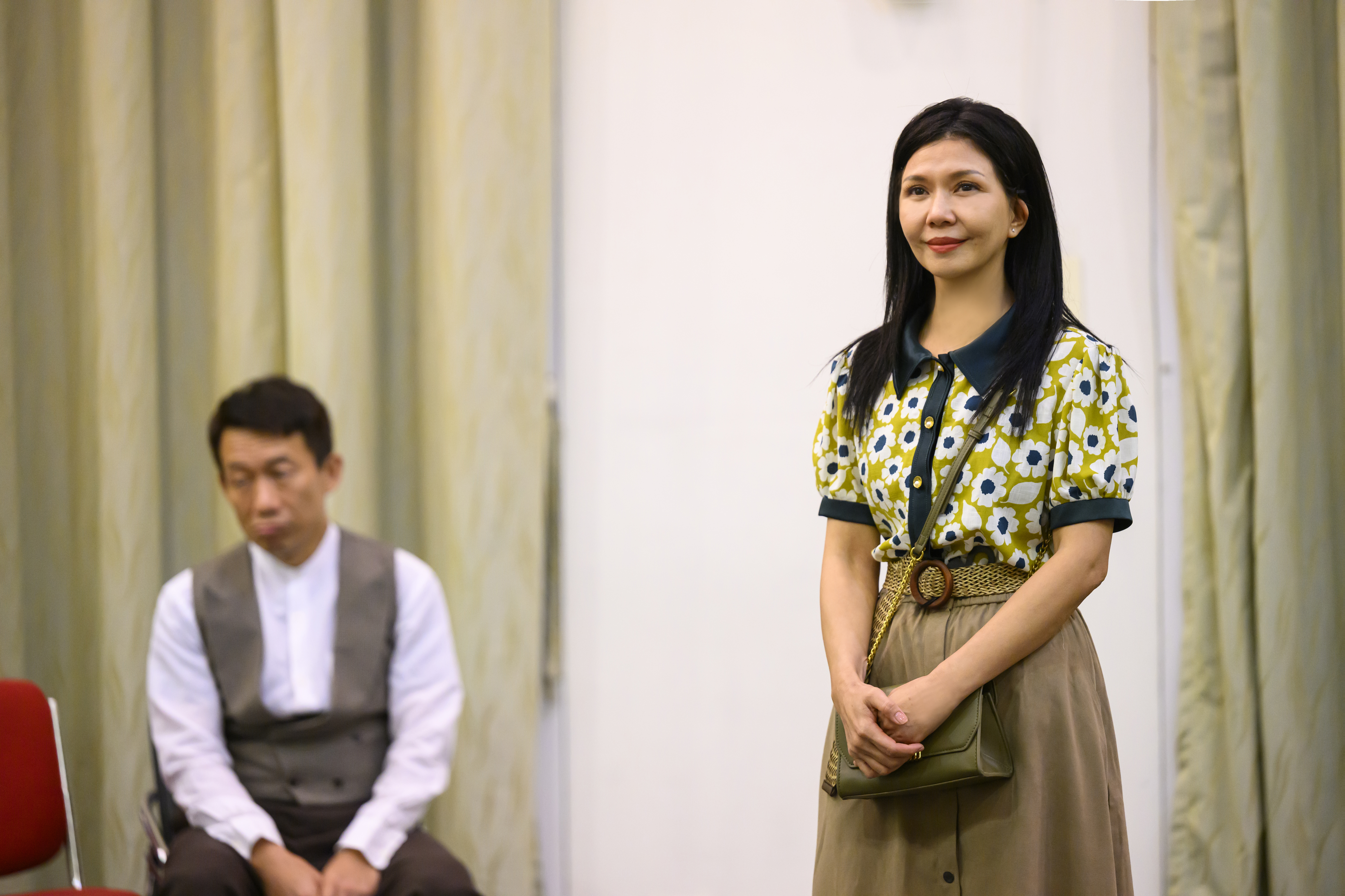 郭子乾、于子育在舞台劇《謝謝大家收看》當中有精彩對手戲。（金星文創提供）