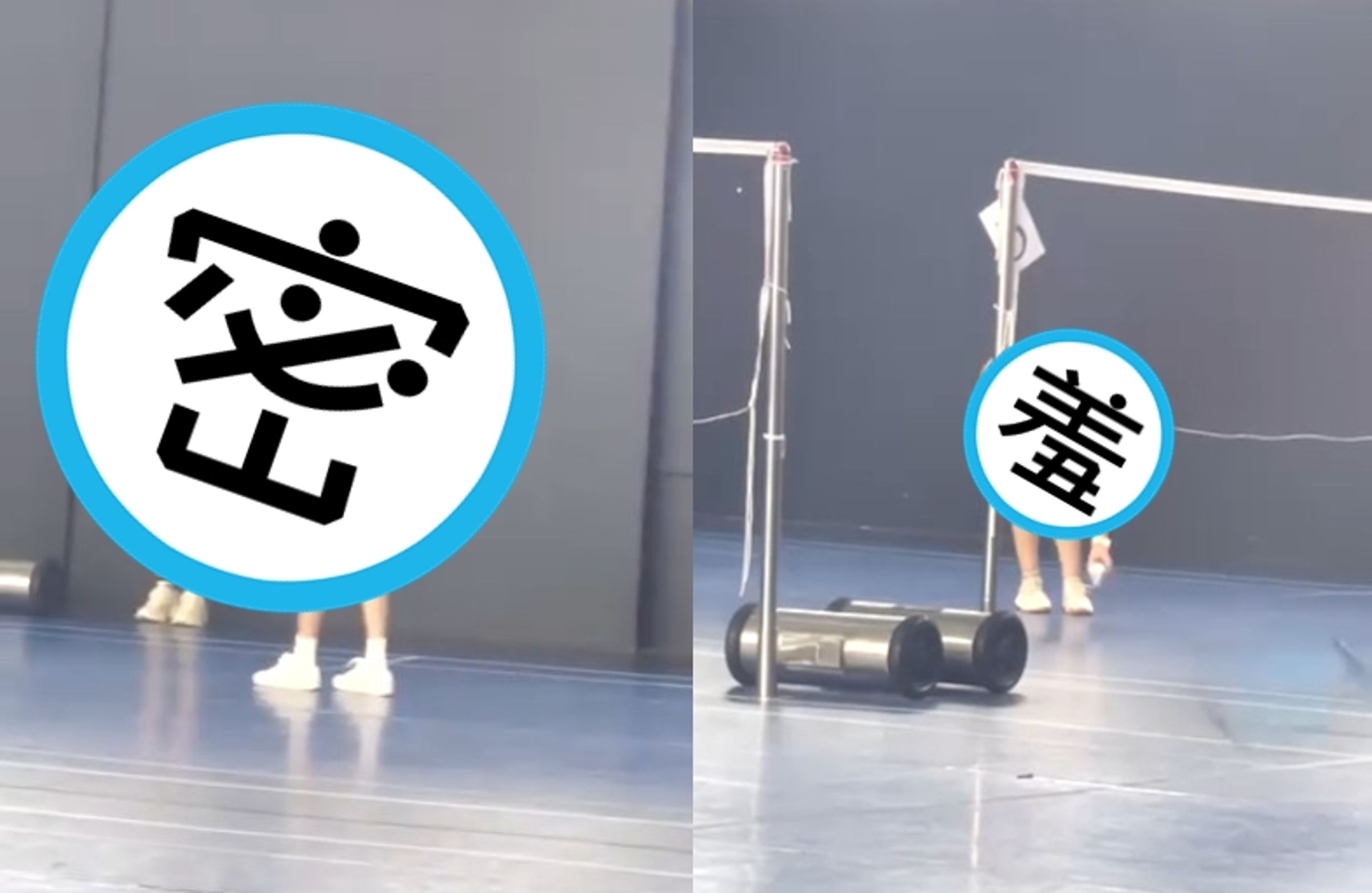網友在網上爆料球場有辣妹打羽球。(翻攝爆廢公社二館)
