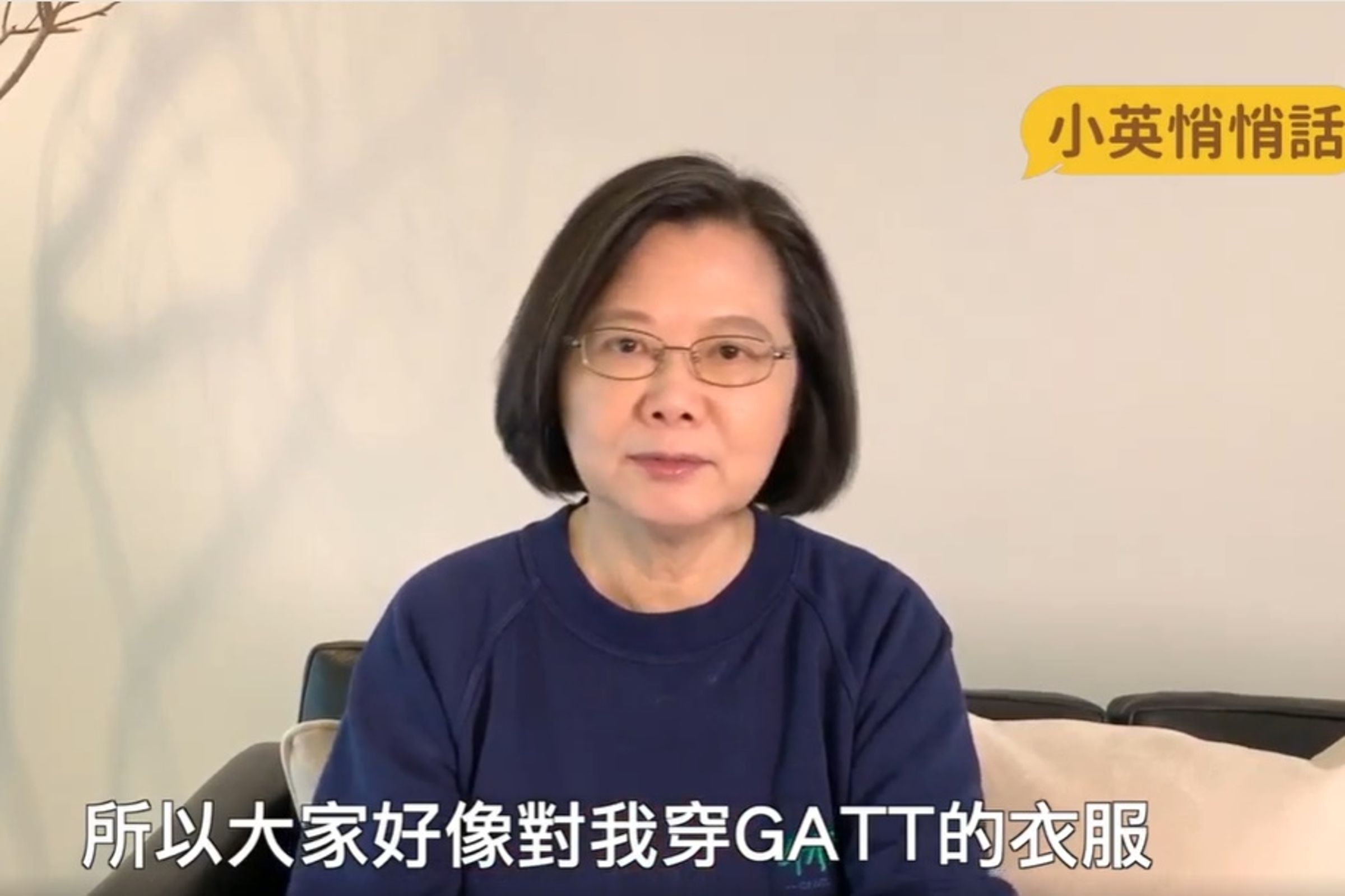 蔡英文曾秀出自己兩件GATT的紀念圓領衫，表示那是她90年代參與談判期間最喜歡的衣服，細心保存、到現在都還在穿。（翻攝蔡英文臉書）
