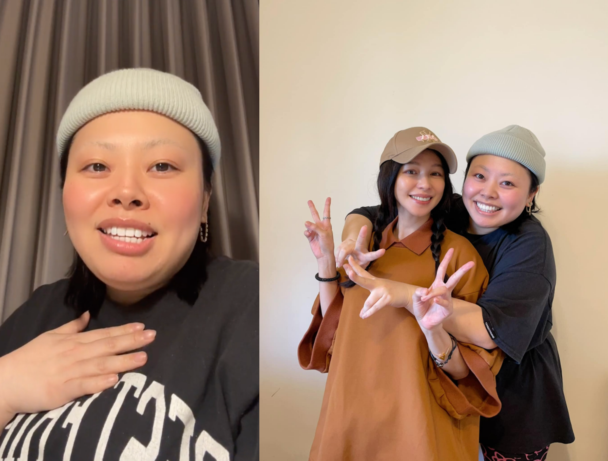 渡邊直美今來台「短期遊學」,與徐若瑄開心相見歡。(左截圖自渡邊直美Instagram、右翻攝徐若瑄臉書)