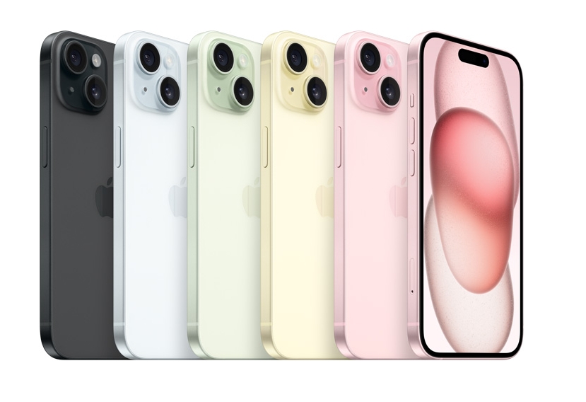 iPhone 15提供5種顏色。（翻攝自Apple官網）