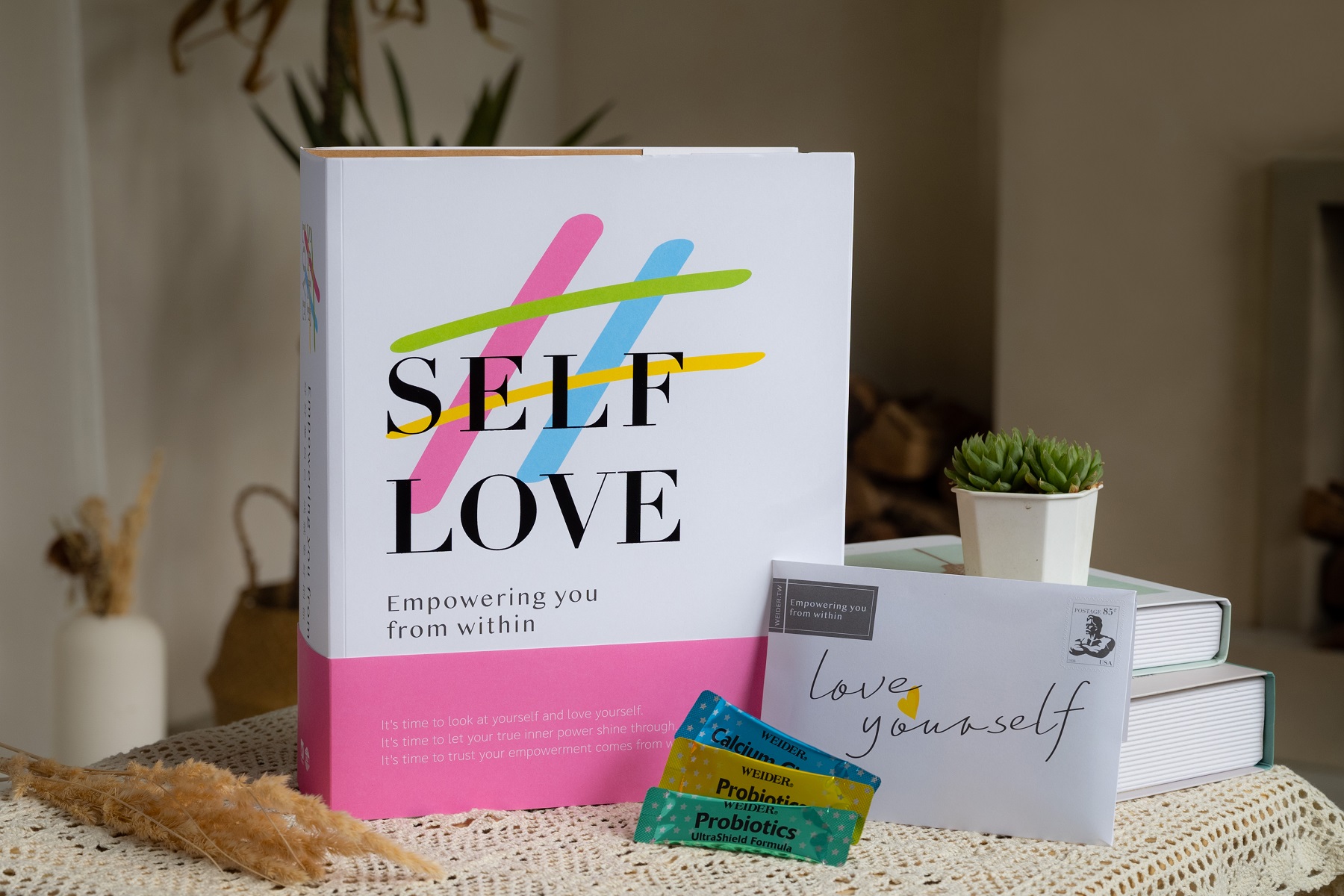 「威德好好愛自己禮盒」融合健康與環保意識，選用全紙材質，減塑愛地球。呼籲消費者養成愛自己的習慣，度過身心豐盛的中秋佳節。（業者提供）