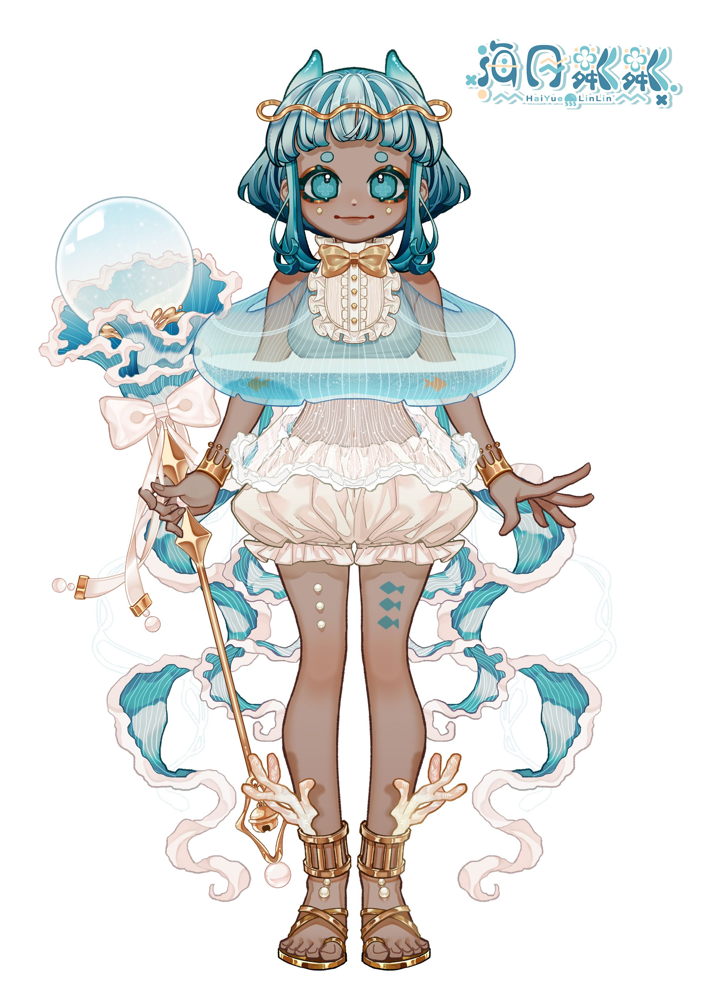 「海月粼粼」以黝黑膚色的水母魔法少女形象亮相。(公視提供)