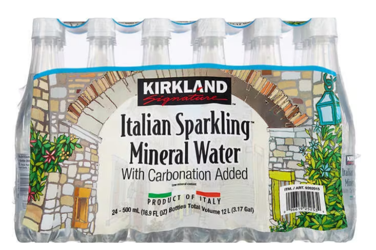 好市多自有品牌科克蘭（Kirkland）的氣泡水出包。（翻攝好市多官網）