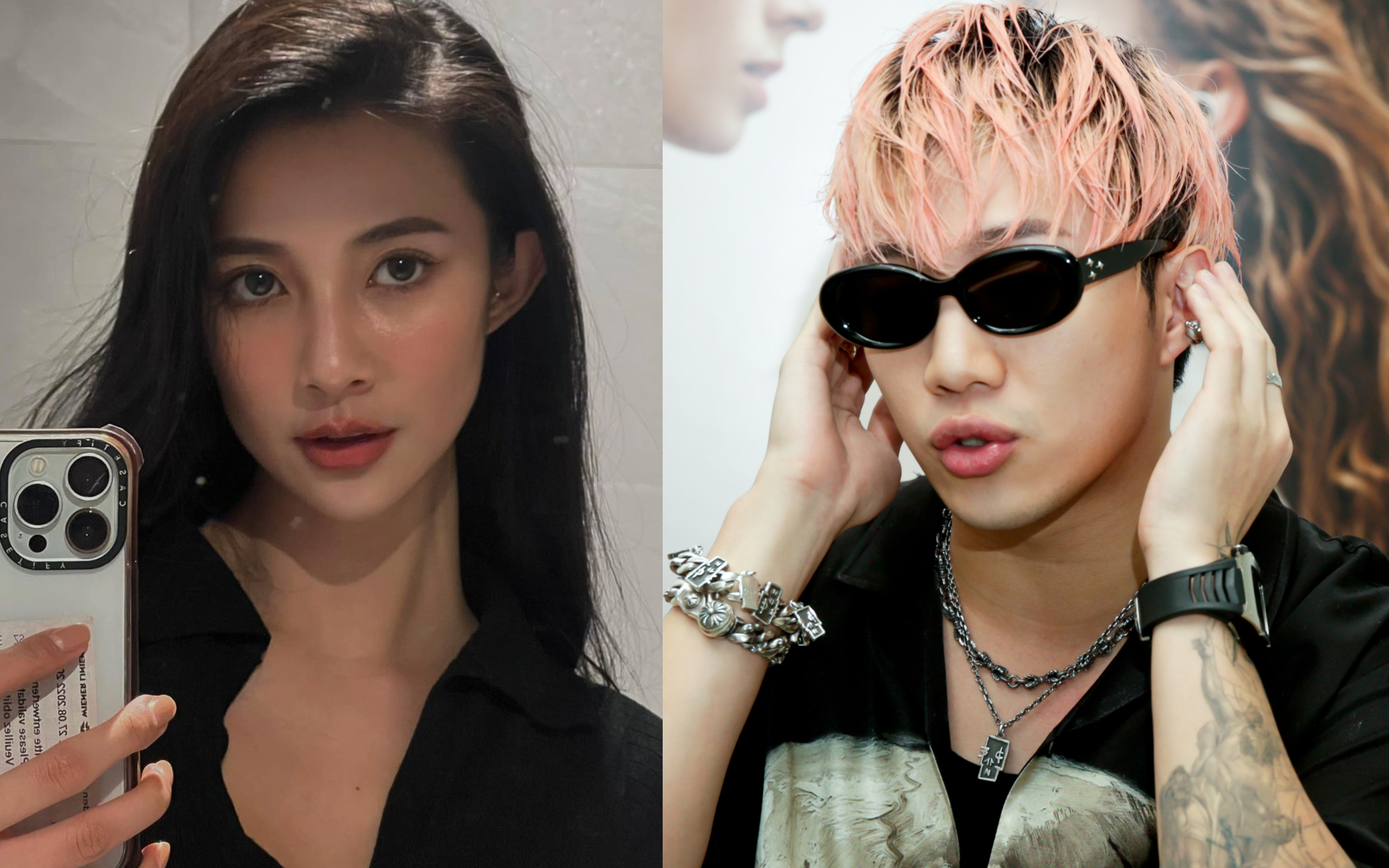 Øzi（右圖）傳出與辣模Jane Che（左圖）交往。