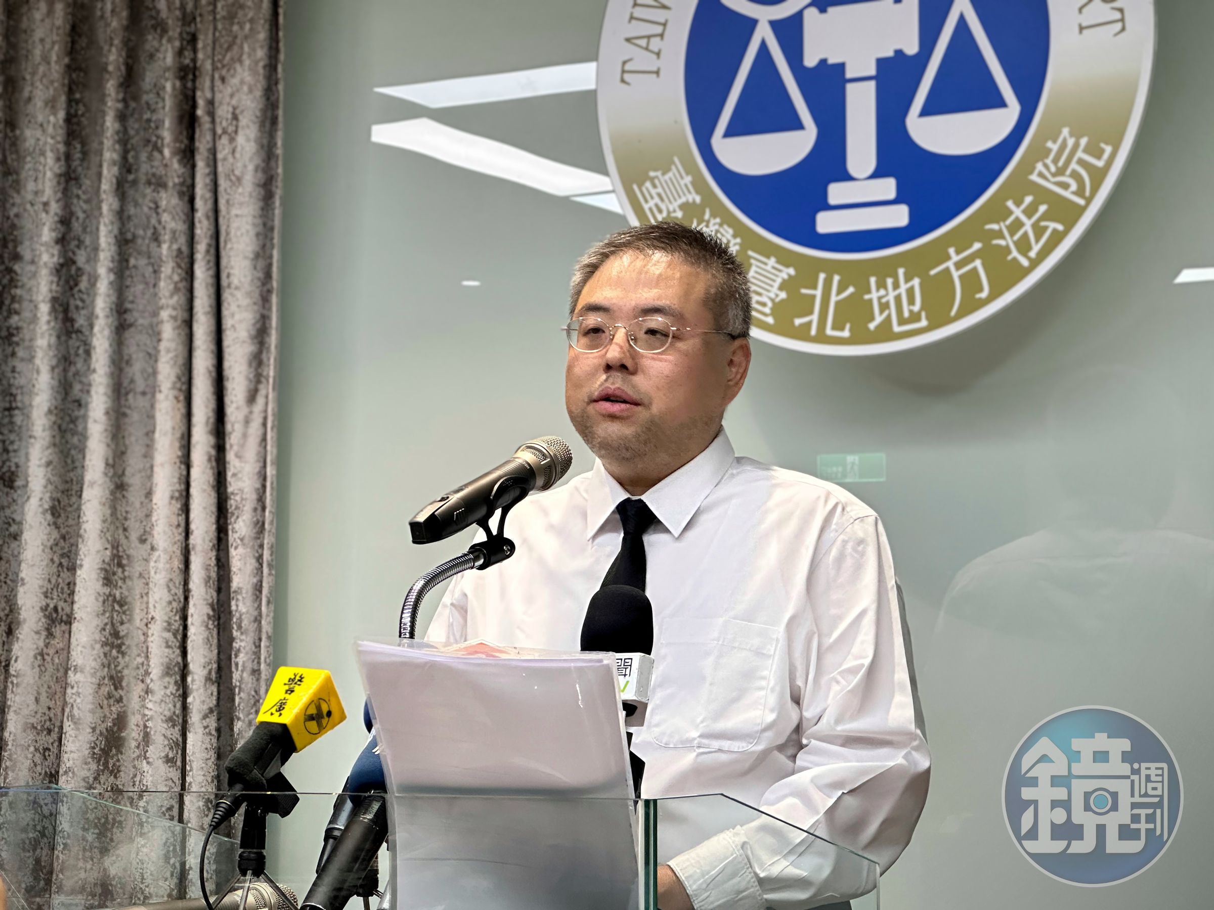 台北地院發言人林鈺琅庭長說明基泰假扣押案裁定理由。