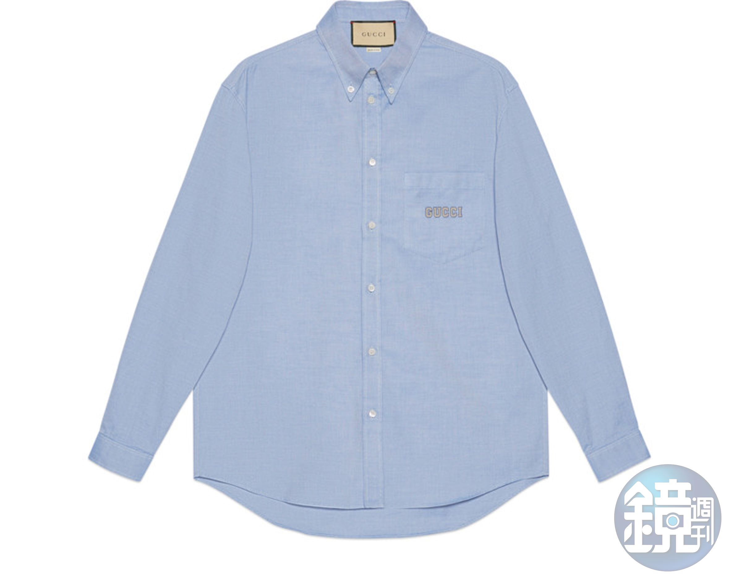 安孝燮同款GUCCI藍色襯衫，NT$27,000。（GUCCI提供）