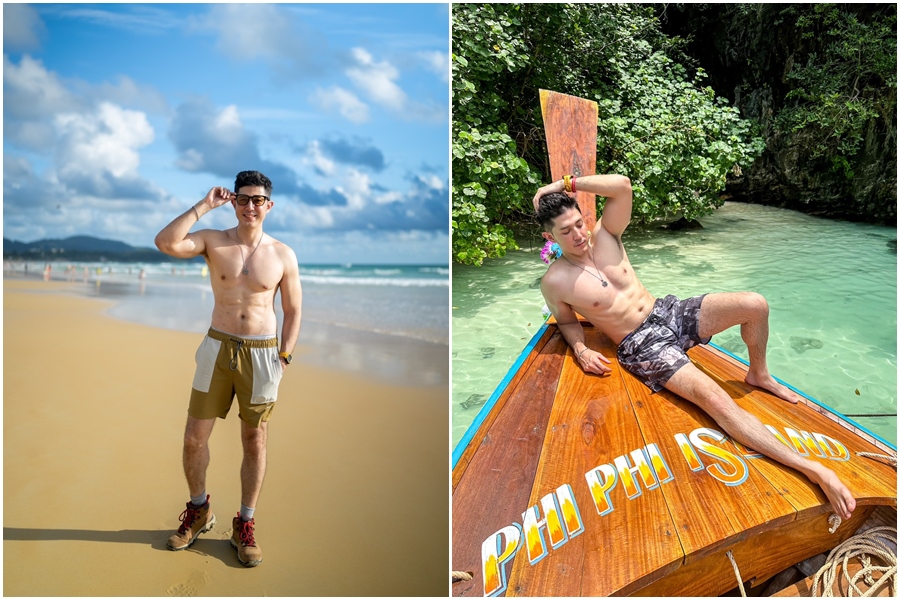 舞陽到泰國拍攝旅遊日常,去普吉島使用交友軟體認識當地人。(經紀人提供)