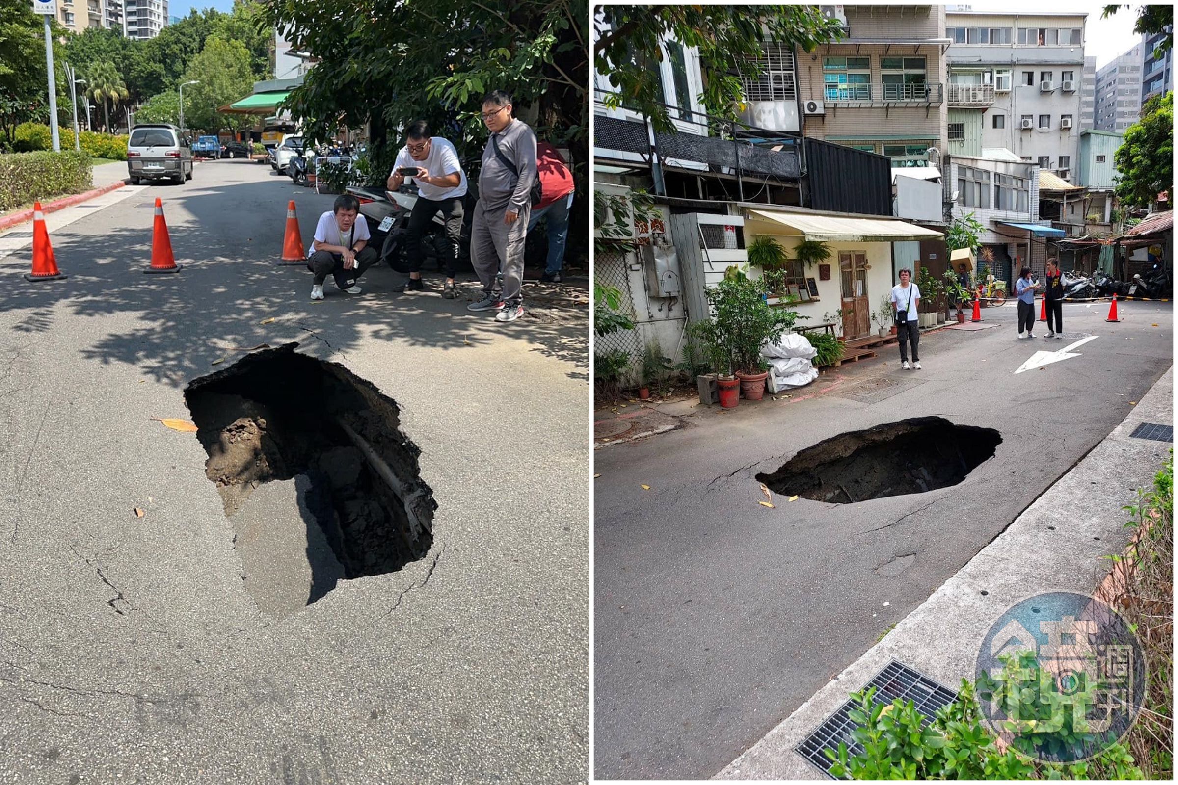台北市又現天坑!震撼影像曝光,大同區赤峰街路面巨大陷落。(翻自林珍羽臉書)