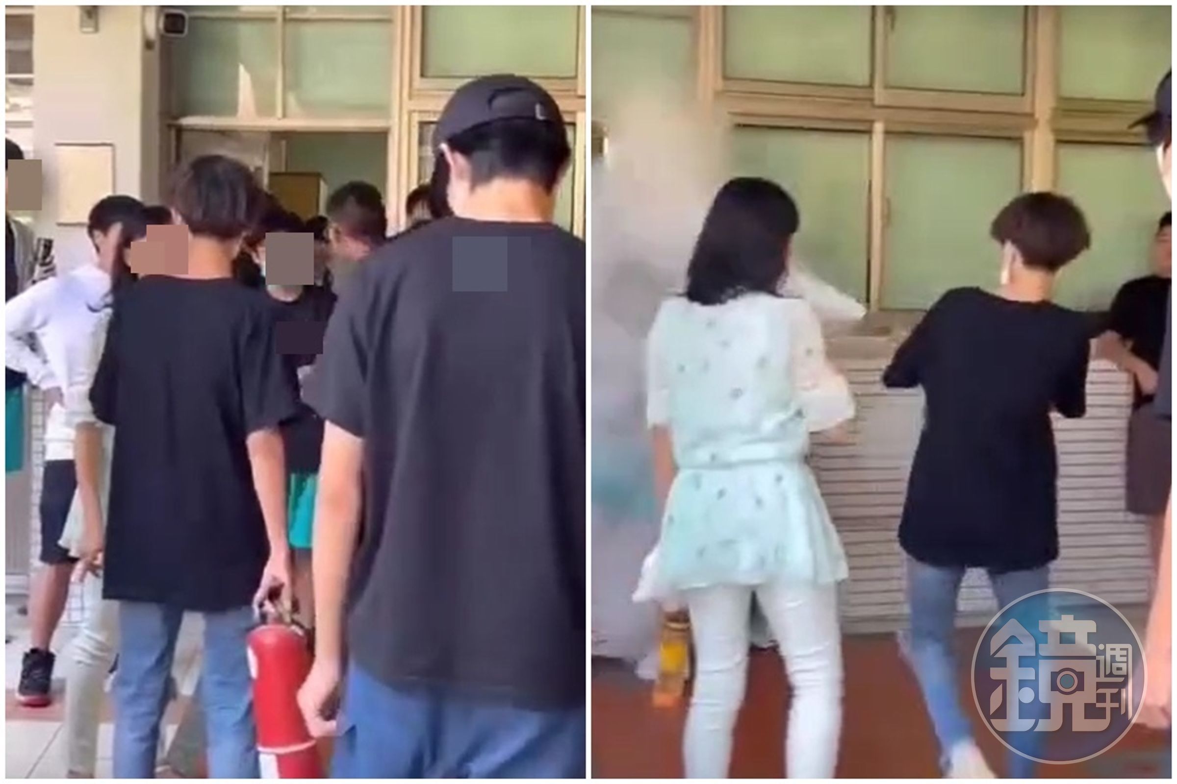 北市某高職今傳出學生口角衝突,一名高二學生拿著滅火器朝學弟班級狂噴。(翻攝自網路)
